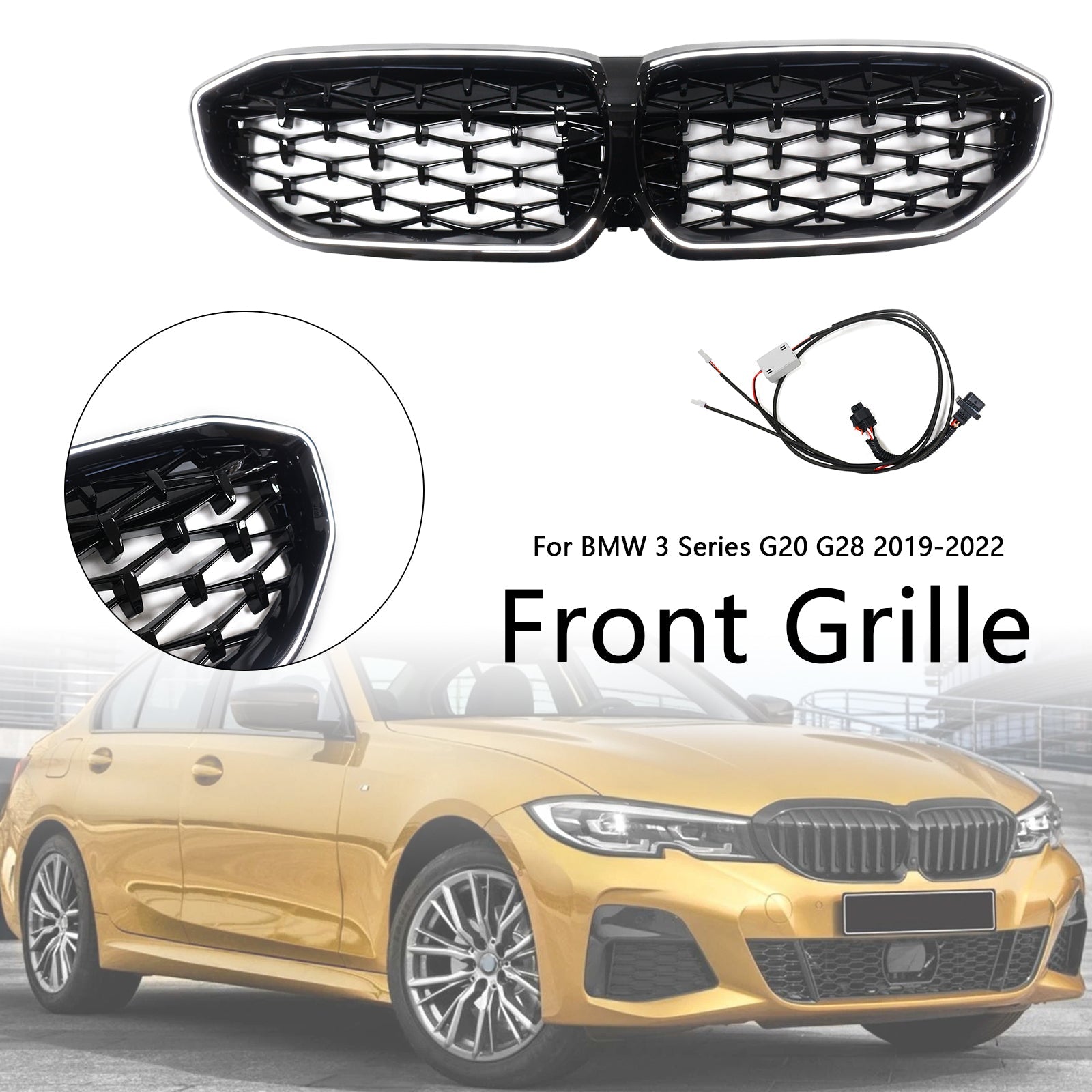 Grille de calandre Diamond Kidney pour BMW Série 3 G20 2019-2022 51138072085