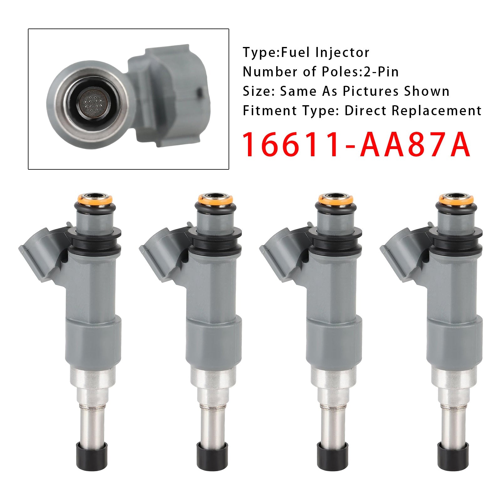 Injecteurs de carburant (4 pièces) pour Subaru Legacy Outback 2.5L H4 (2015-2017) - Référence : 16611-AA87A