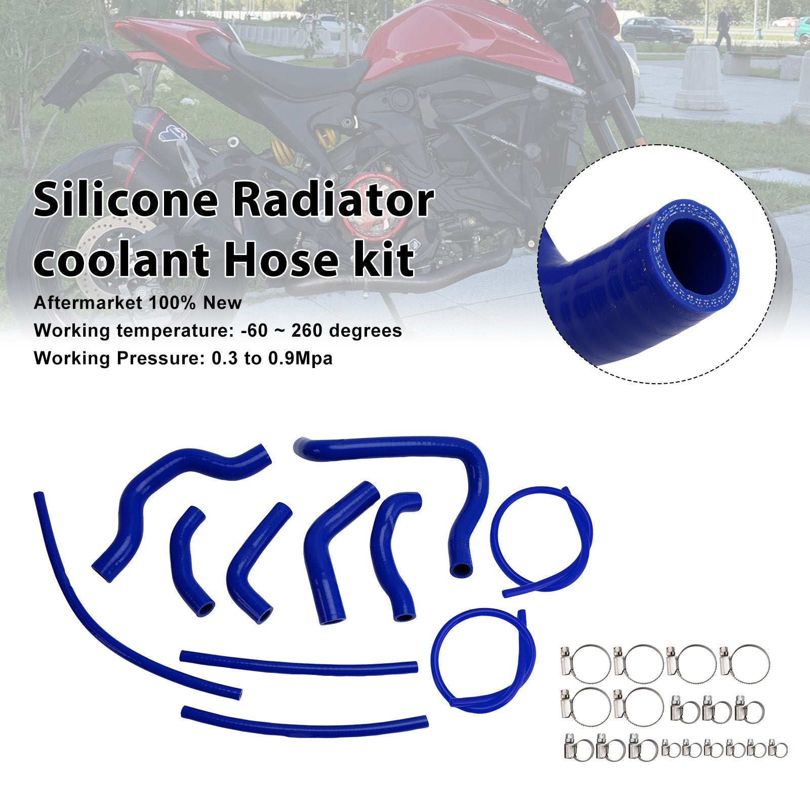 Durite de refroidissement en silicone pour radiateur Ducati Monster 937 (2021-2025)
