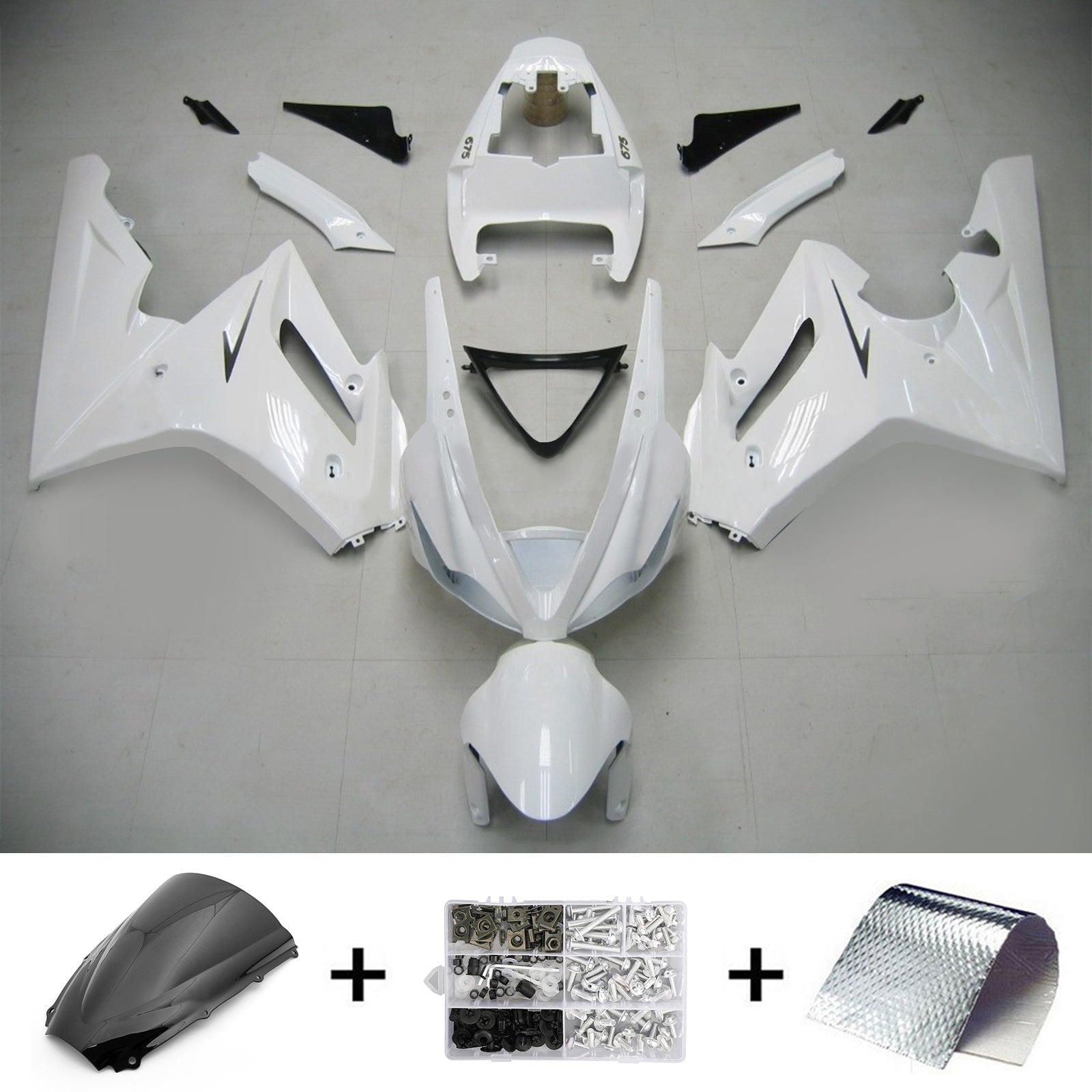 Kit de carénage par injection, carrosserie en plastique ABS, adapté à la Triumph Daytona 675 2006-2008