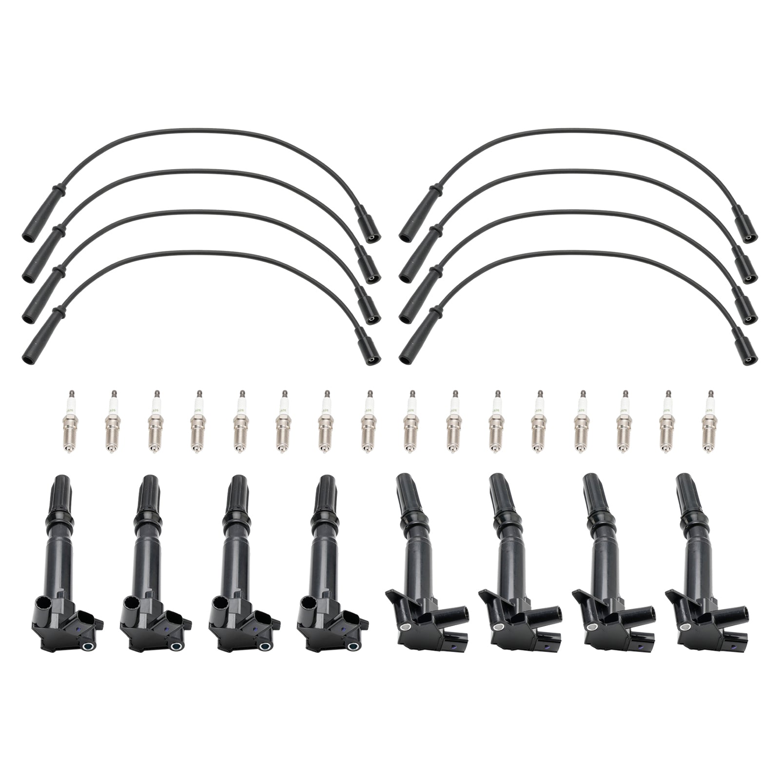 8 bobine di accensione + 16 candele + 8 cavi UF631 UF639 per Ford F150 6.2L 10-17