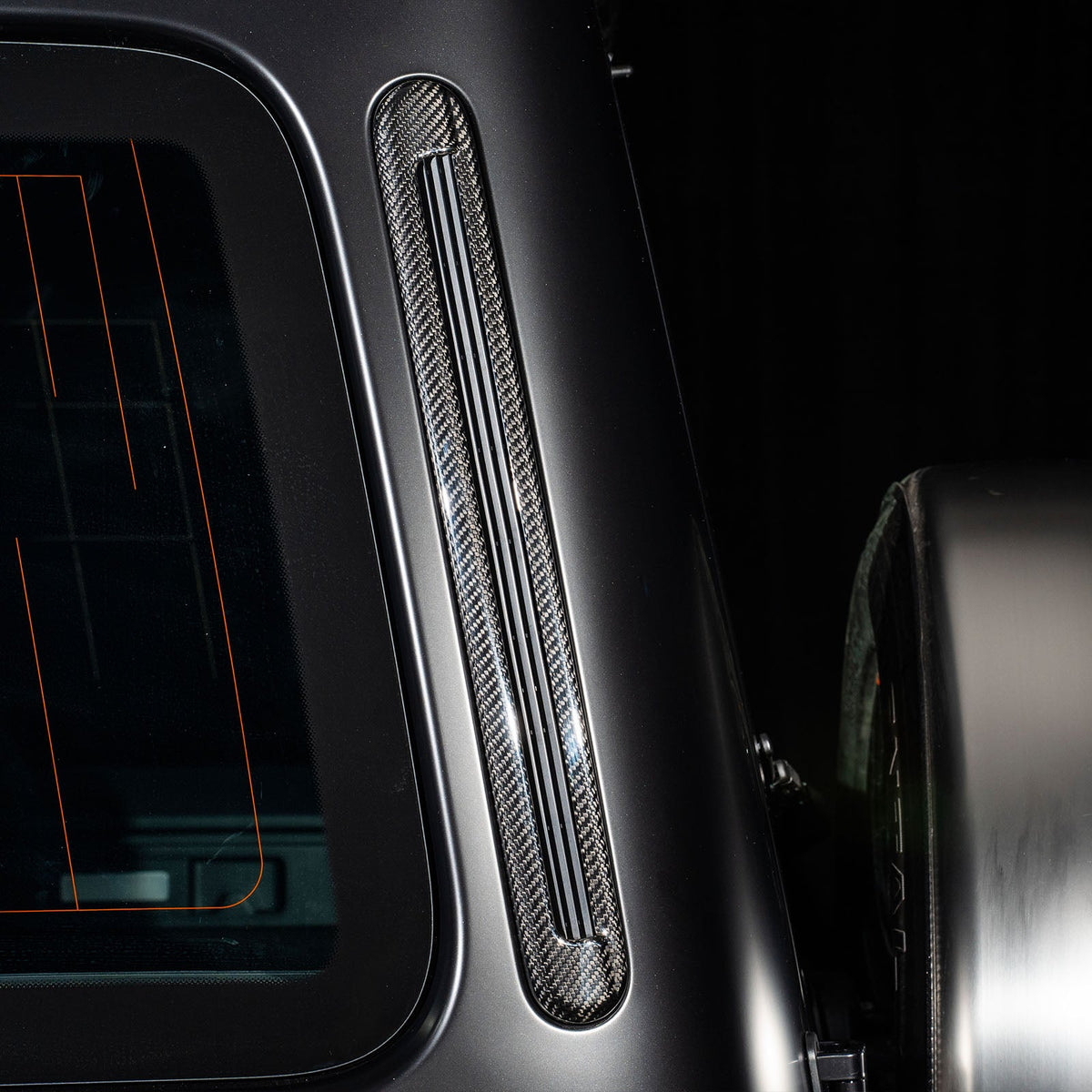 Garniture de sortie d'air latérale arrière en fibre de carbone pour Mercedes-Benz Classe G G63 G550 (à partir de 2025)