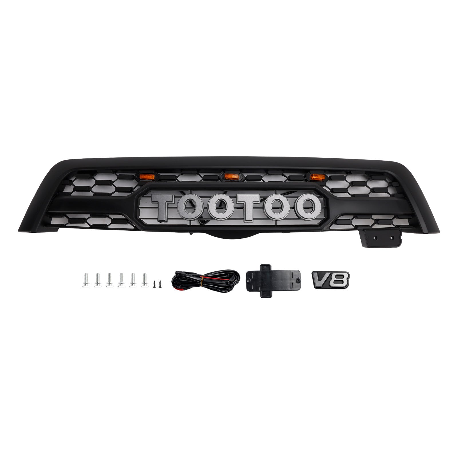 Griglia del paraurti anteriore nera opaca con illuminazione a LED per Toyota Sequoia 2005-2007