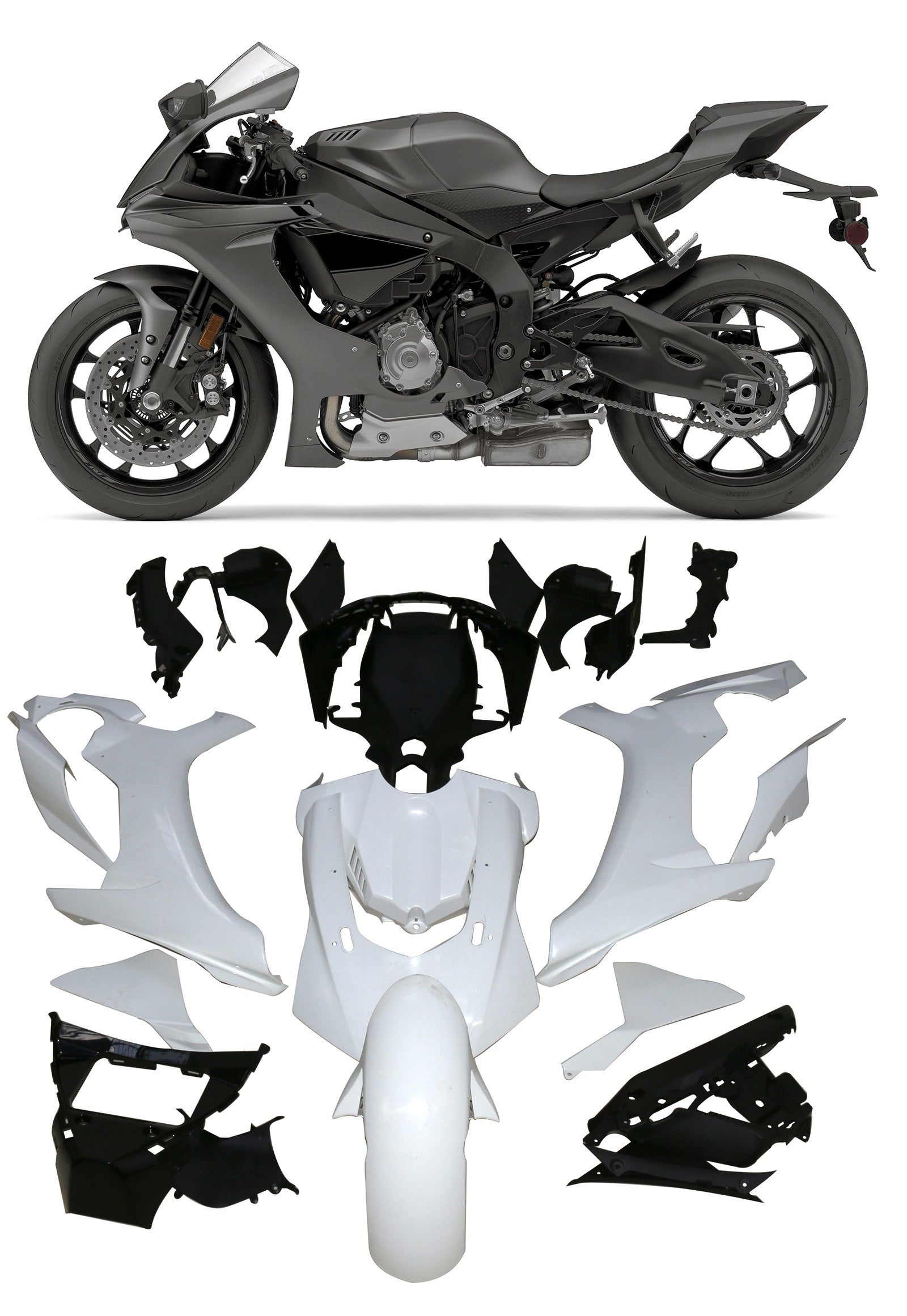 Kit de carénage par injection, carrosserie en plastique ABS, compatible avec Yamaha YZF 1000 R1 2015-2019