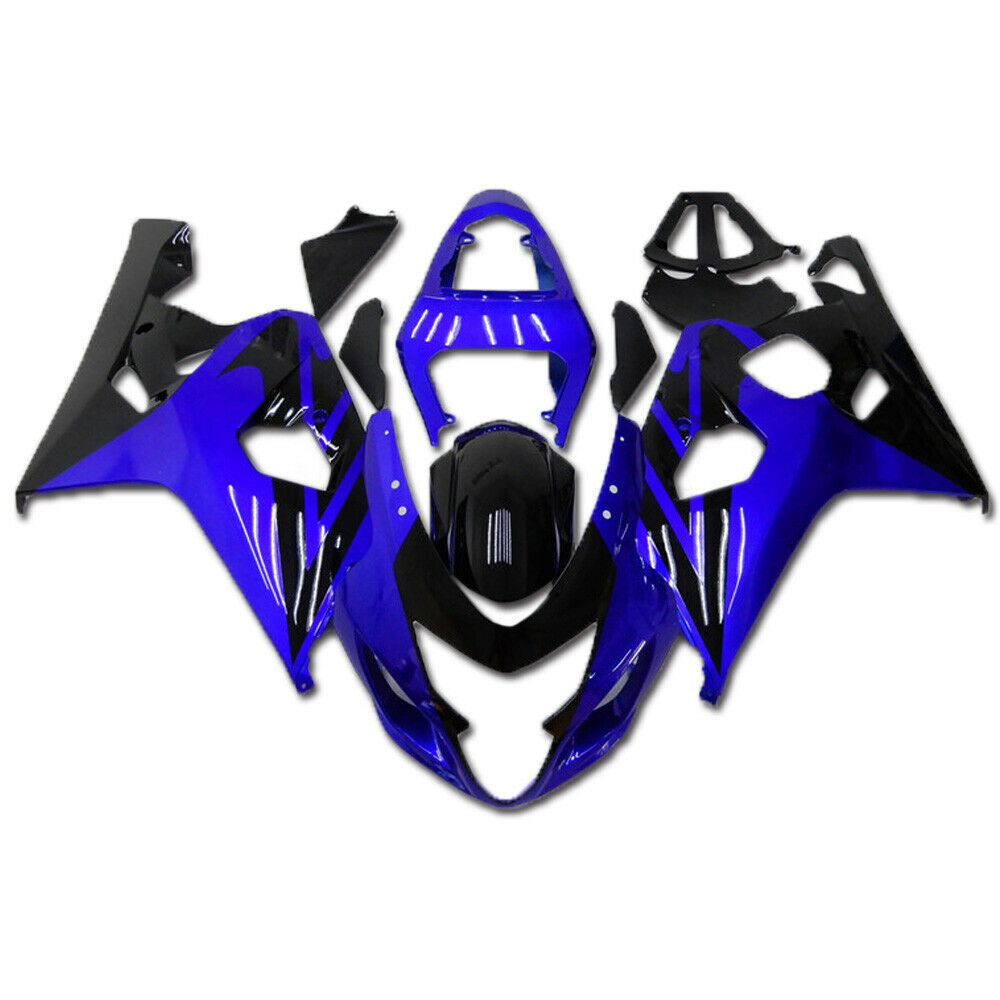 Kit de carénage en plastique moulé par injection bleu et noir pour Suzuki GSXR600/750 2004-2005