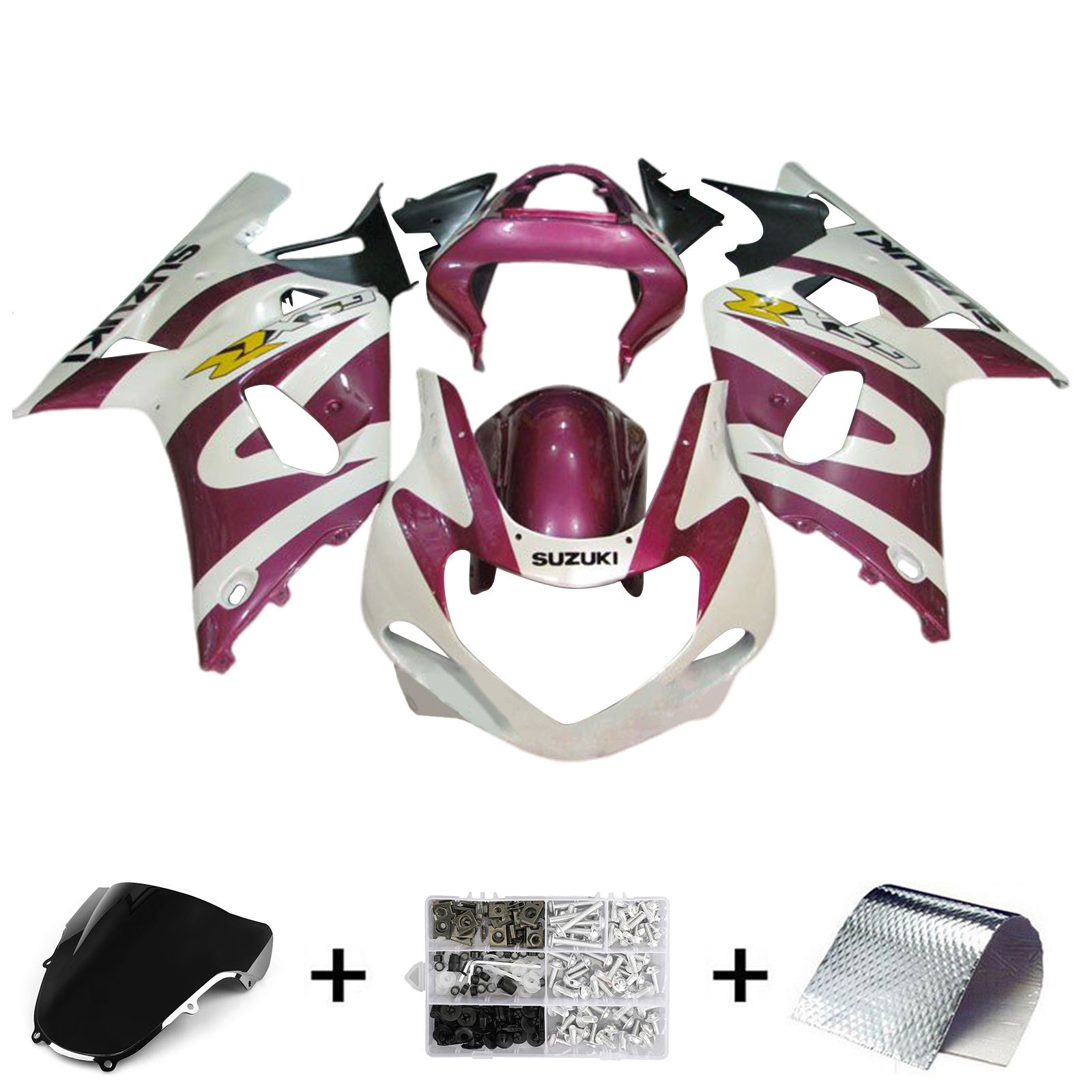 Amotopart Suzuki GSXR1000 2000-2002 K1 K2 Kit de carenado de carrocería de plástico ABS