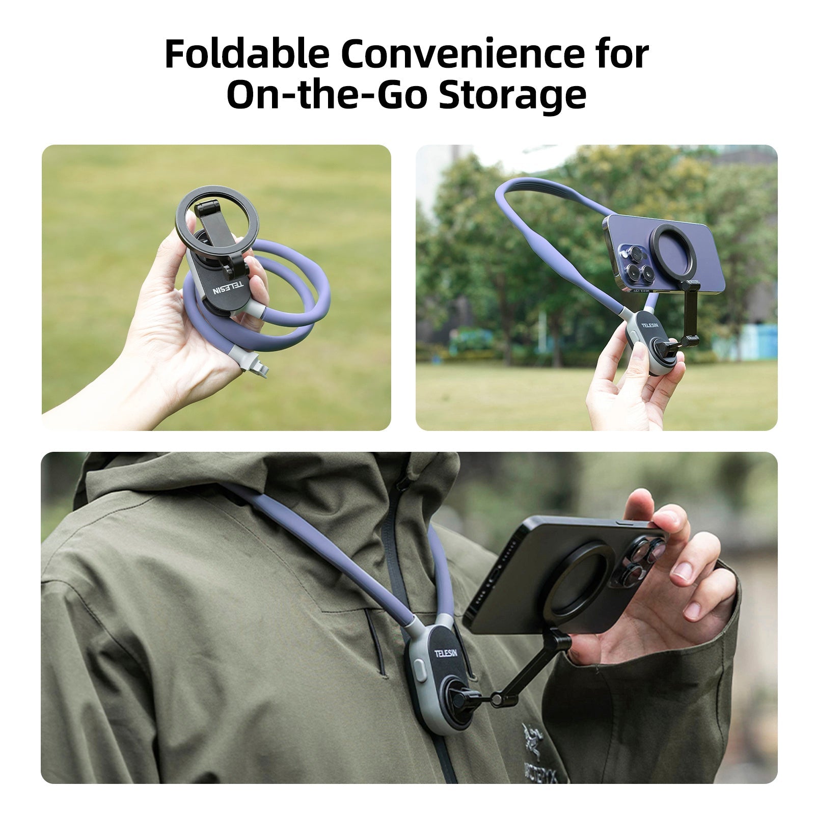 Supporto al collo magnetico con spazio rapido e assorbimento degli urti per il telefono cellulare