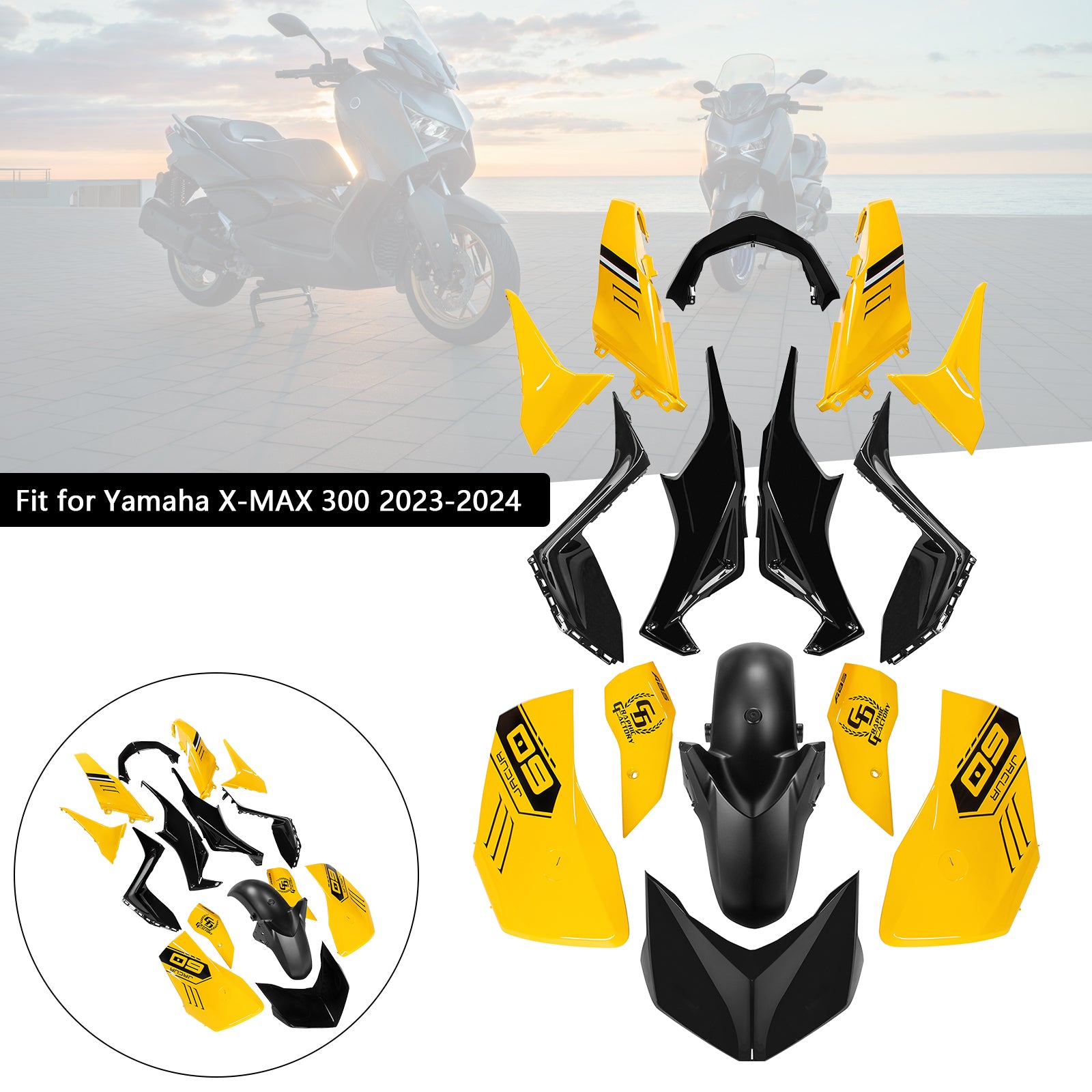 Kit de carénage de carrosserie ABS par injection pour Yamaha X-MAX 300 XMAX 2023-2024