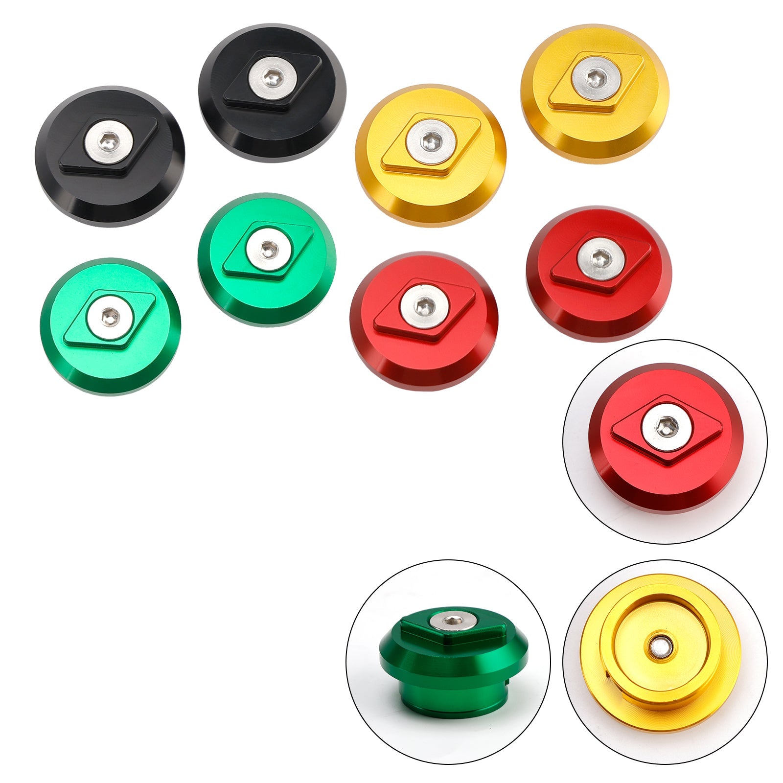 Paar billet aluminium framedoppen voor Kawasaki Ninja 500 2024-2025