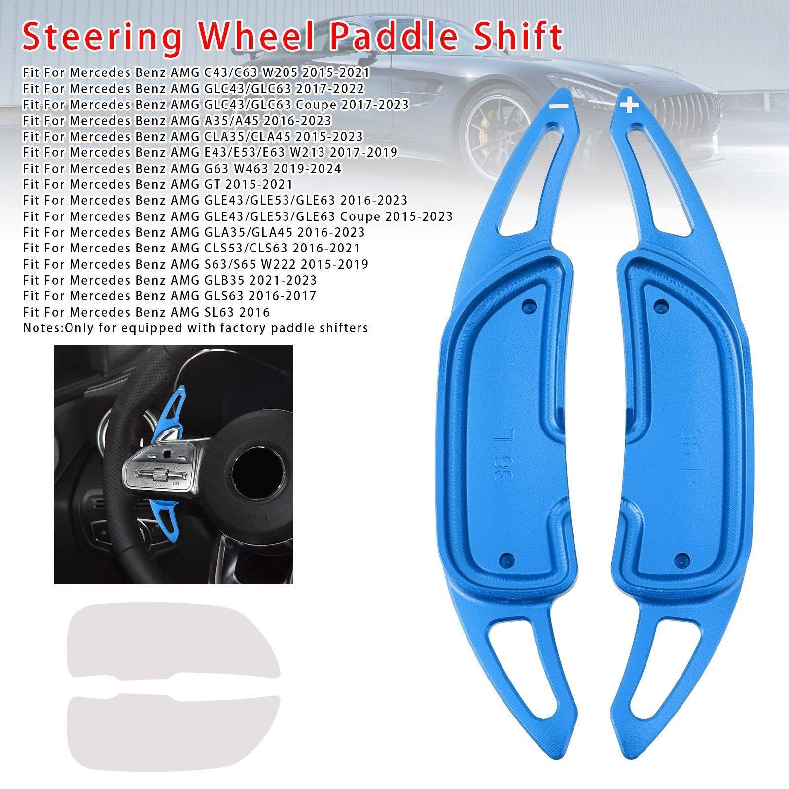 Extensión de paletas de cambio de velocidad detrás del volante para Mercedes Benz AMG
