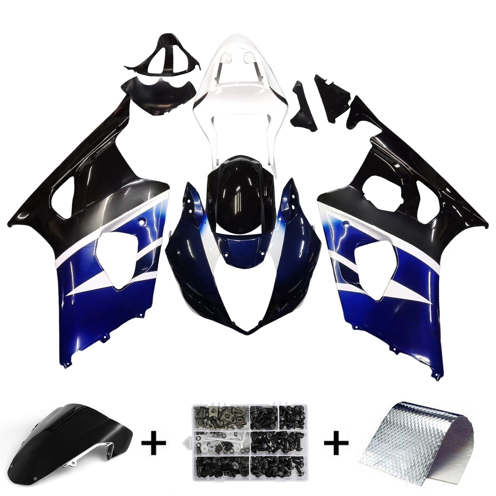 Kit de carénage par injection, carrosserie en plastique ABS, compatible avec Suzuki GSXR1000 2003-2004
