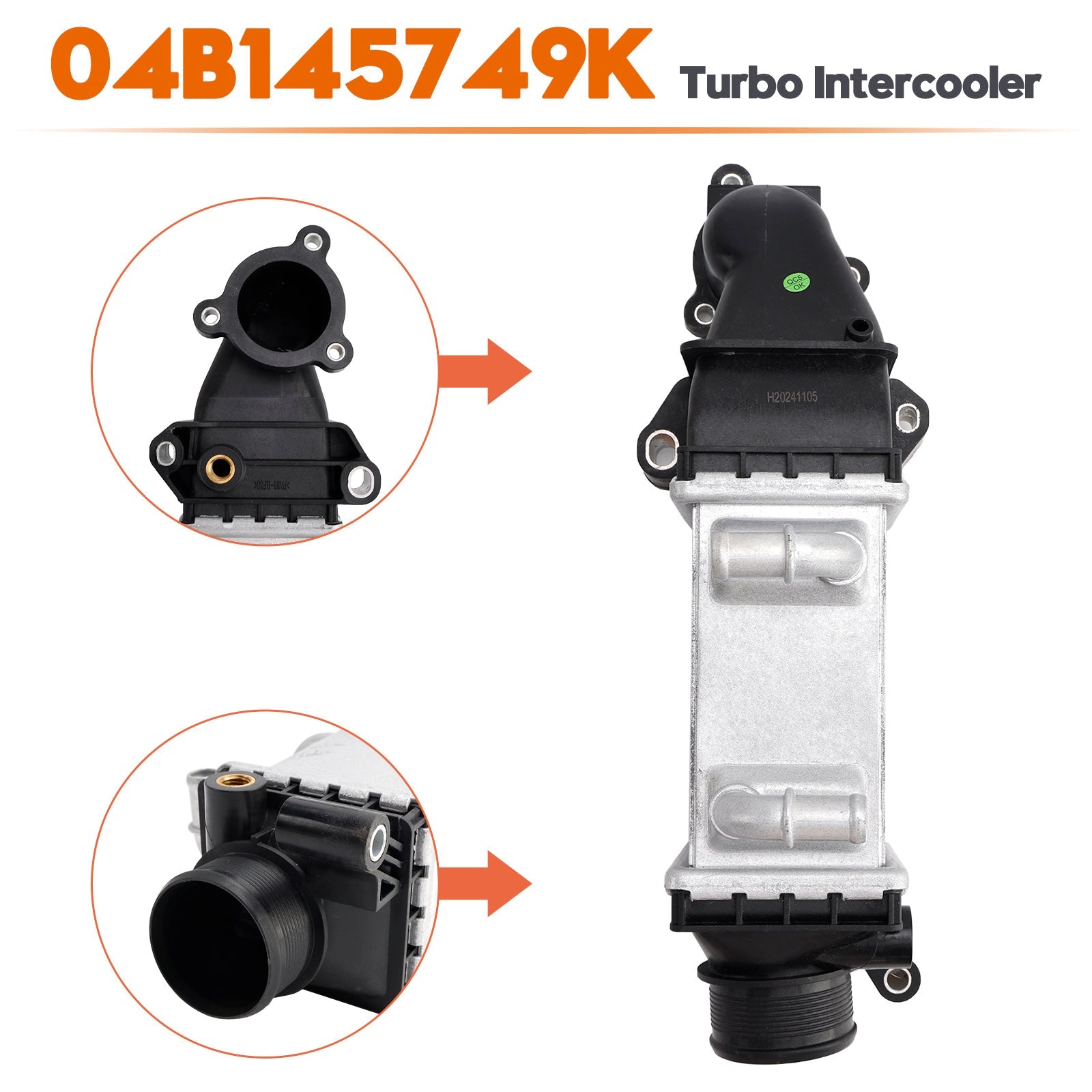 6C Turbo hladilnik zraka za VW Polo limuzina/klasik/notchback/variant (2015-2018) - kataloška številka :  04B145749K