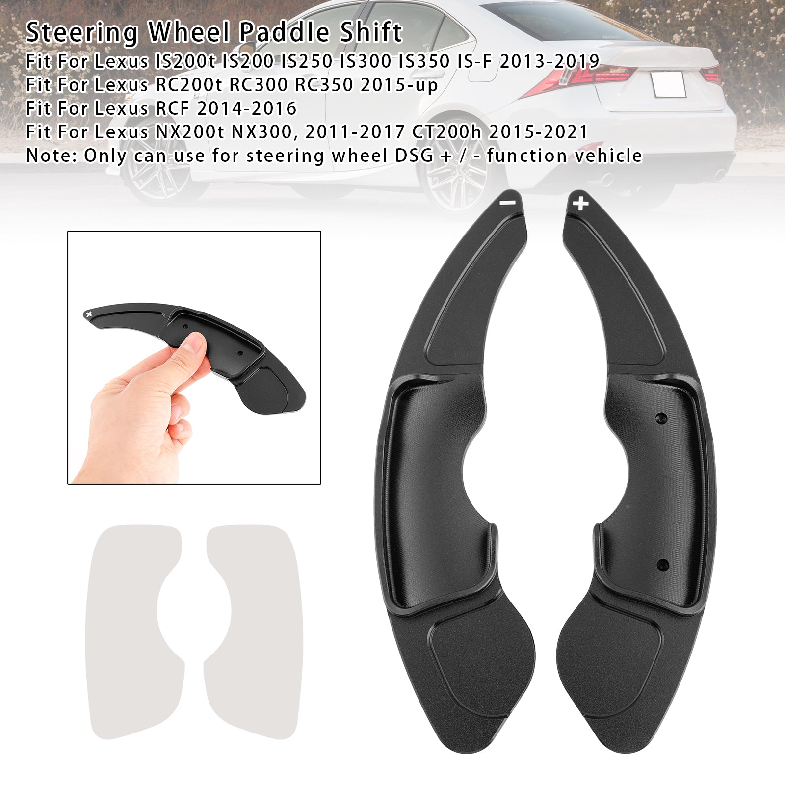 Extensions de palettes de changement de vitesse au volant pour Lexus IS RC RCF NX