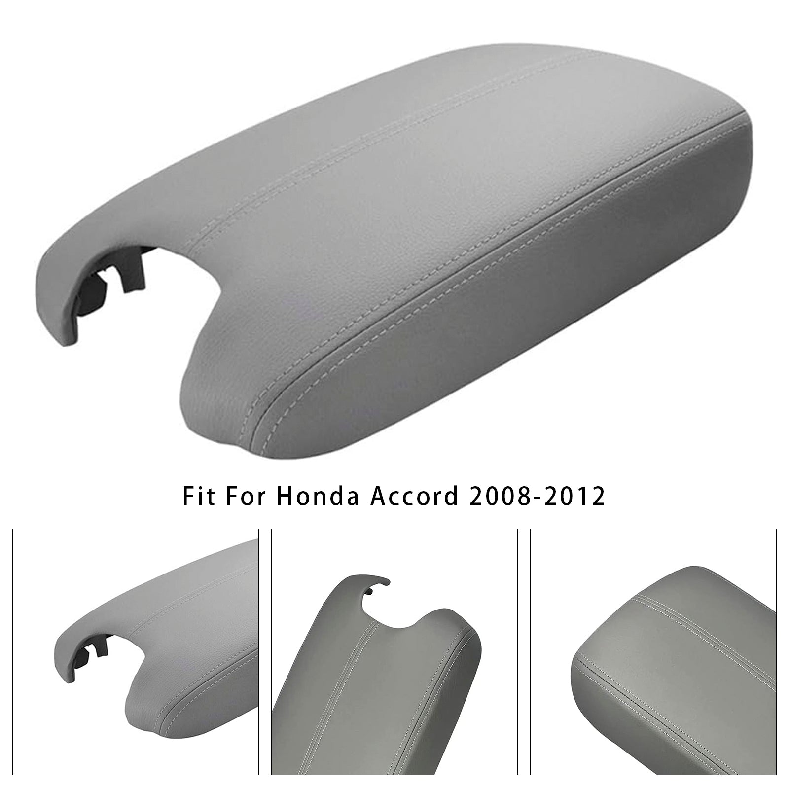 Couvercle de console centrale d'accoudoir en cuir gris pour Honda Accord 2008-2012