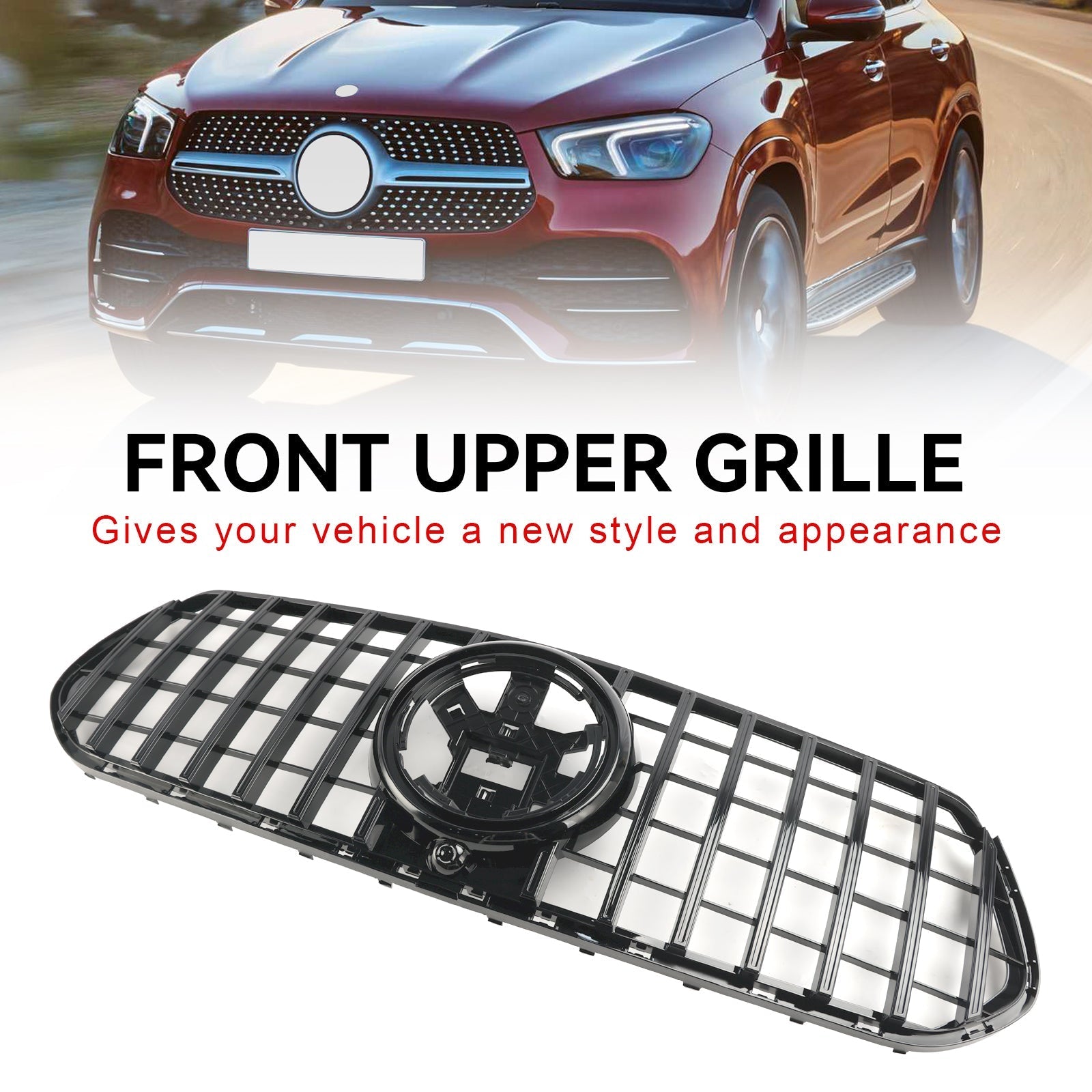 Briljantna črna sprednja rešetka Mercedes-Benz Gle Coupé C167 pred dvigovanjem 2020-2023