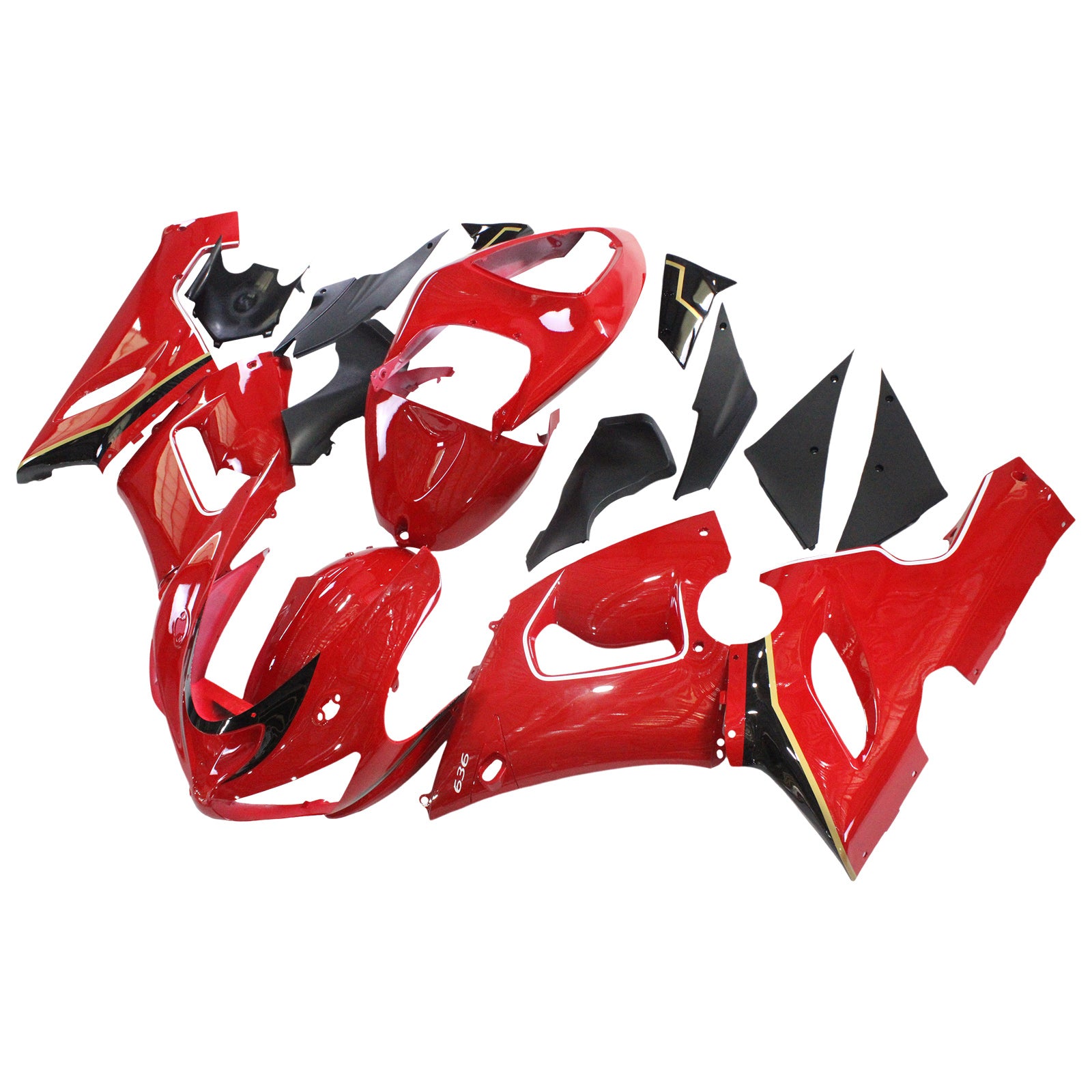 Kit de carénage par injection, carrosserie en plastique ABS, compatible avec Kawasaki ZX6R 636 2005-2006