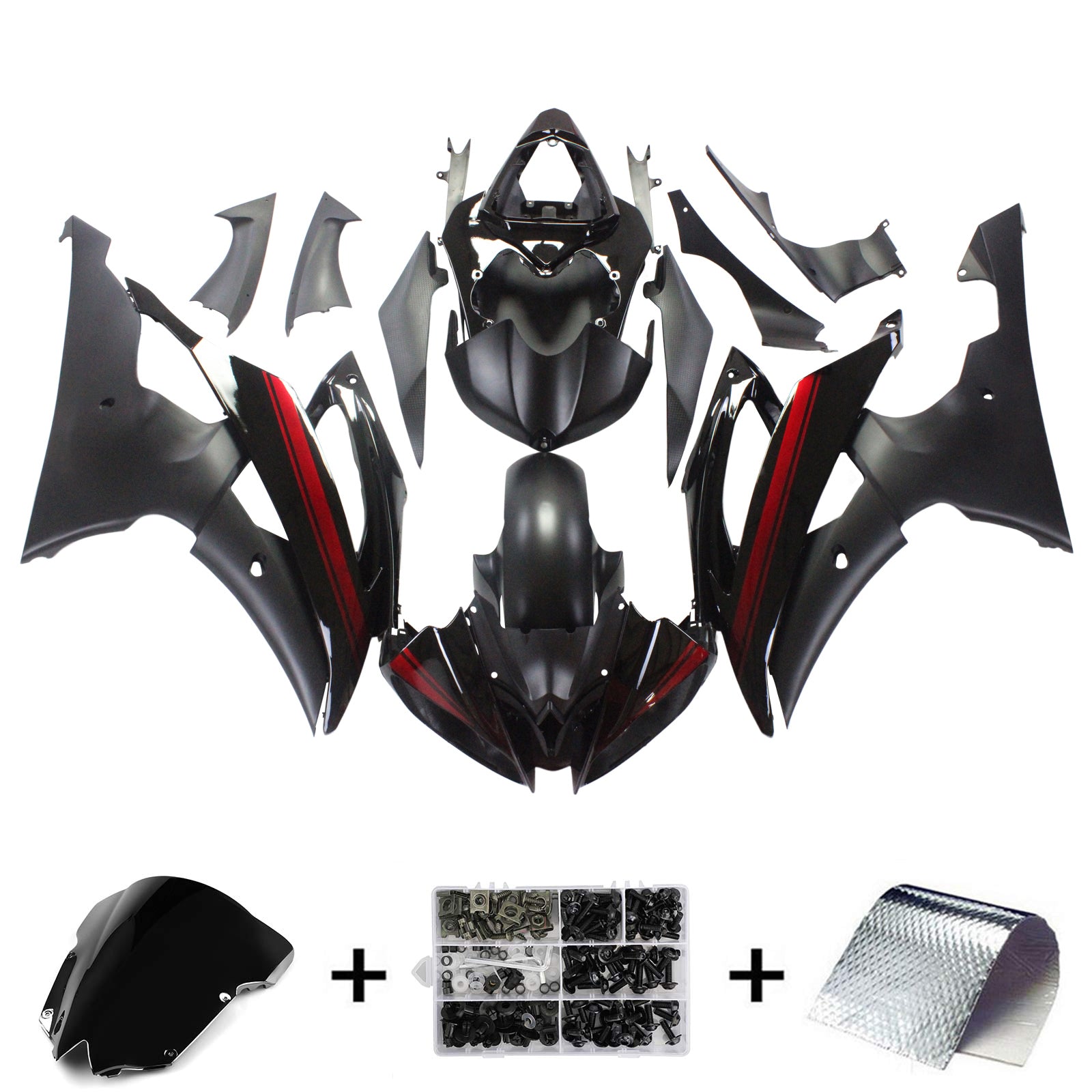 Injection carénage Kit carrosserie plastique ABS fit pour Yamaha YZF 600 R6 2008-2016
