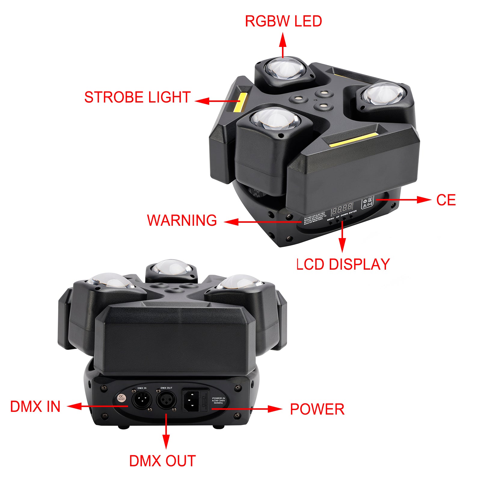 Rotacyjne światło laserowe 150 W RGBW dla DJ -a, efekt sceny, wiązka imprezowa, klub nocny, pokaz, lekki bar