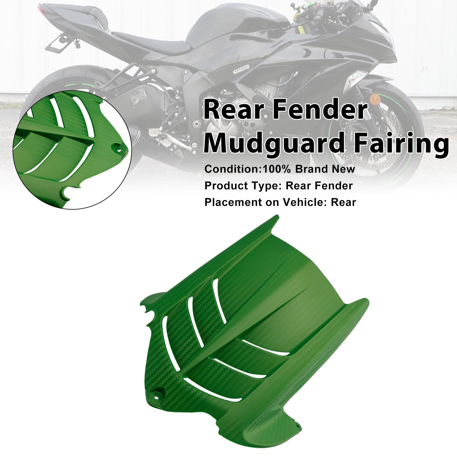 Carénage de garde-boue arrière pour Kawasaki ZX-6R 636 2009-2025