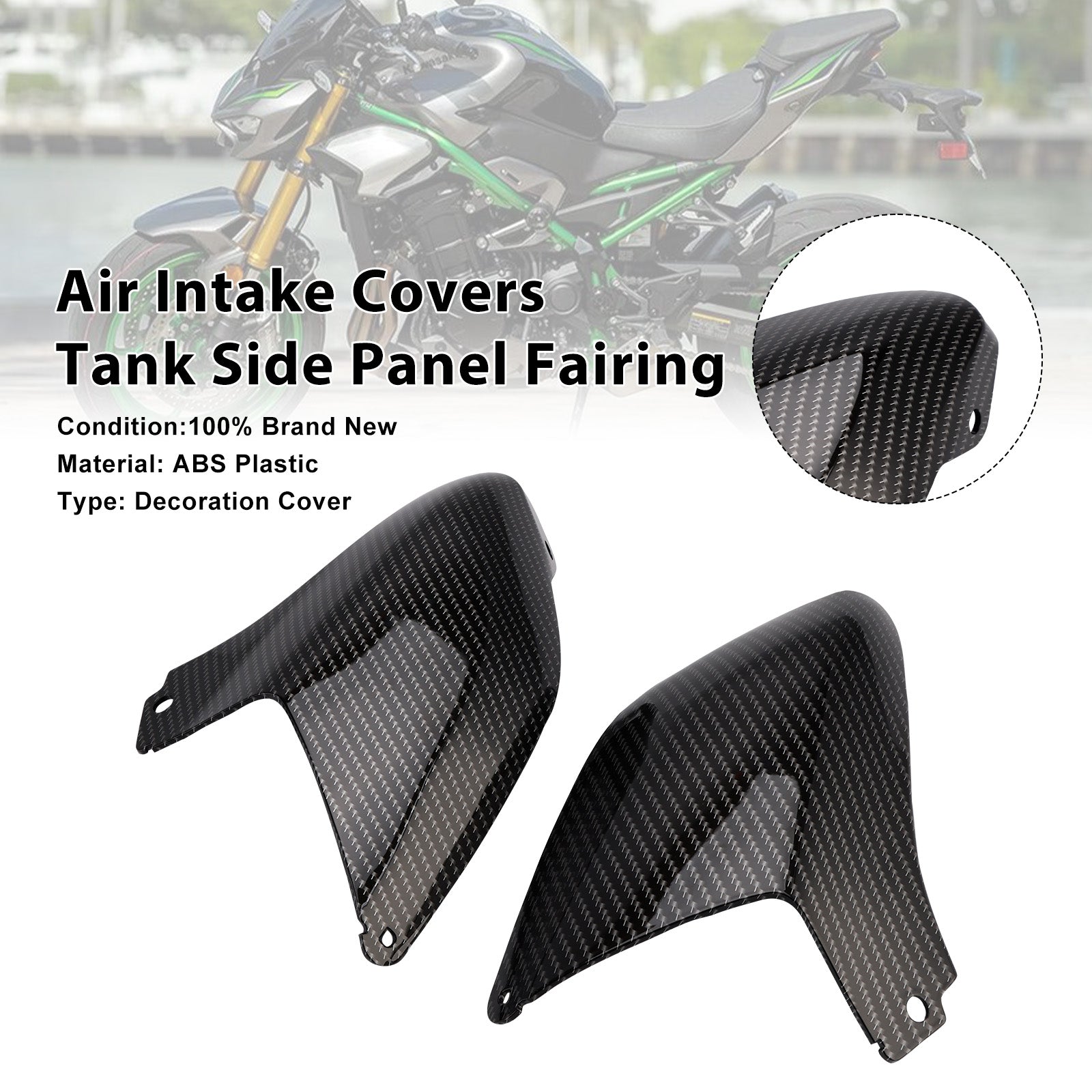 Caches d'admission d'air, carénage latéral du réservoir pour Kawasaki Z900 2025-2026