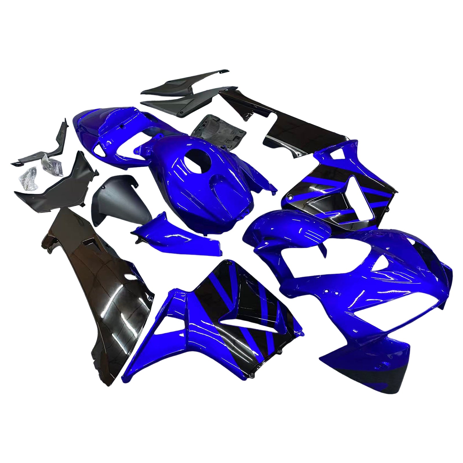 Kit de carénage complet en ABS injecté pour Honda CBR600RR 2005-2006 Bleu/Noir