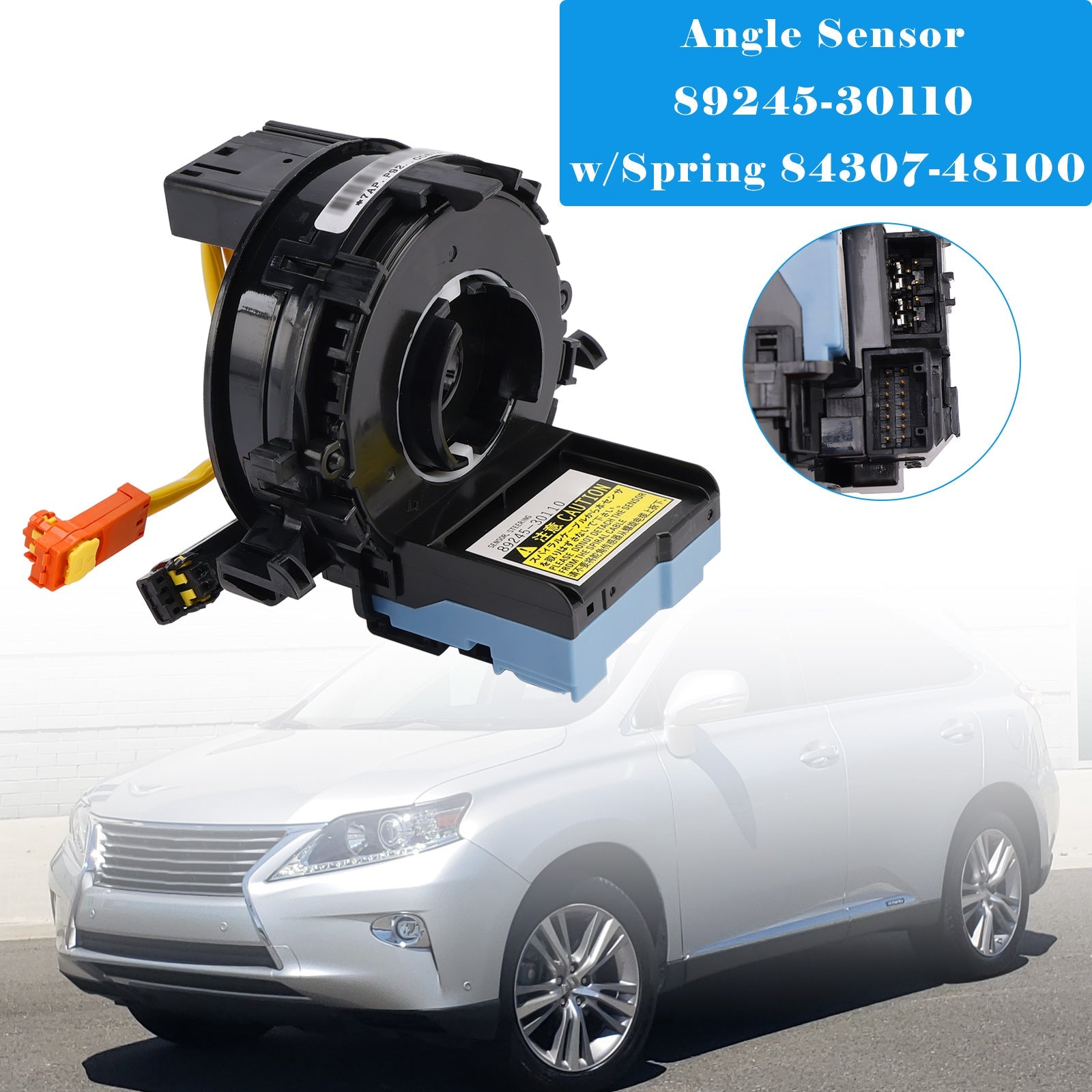 Capteur d'angle de braquage 89245-30110 avec ressort 84307-48100 pour Lexus RX450H 3.5L (2014-2015)