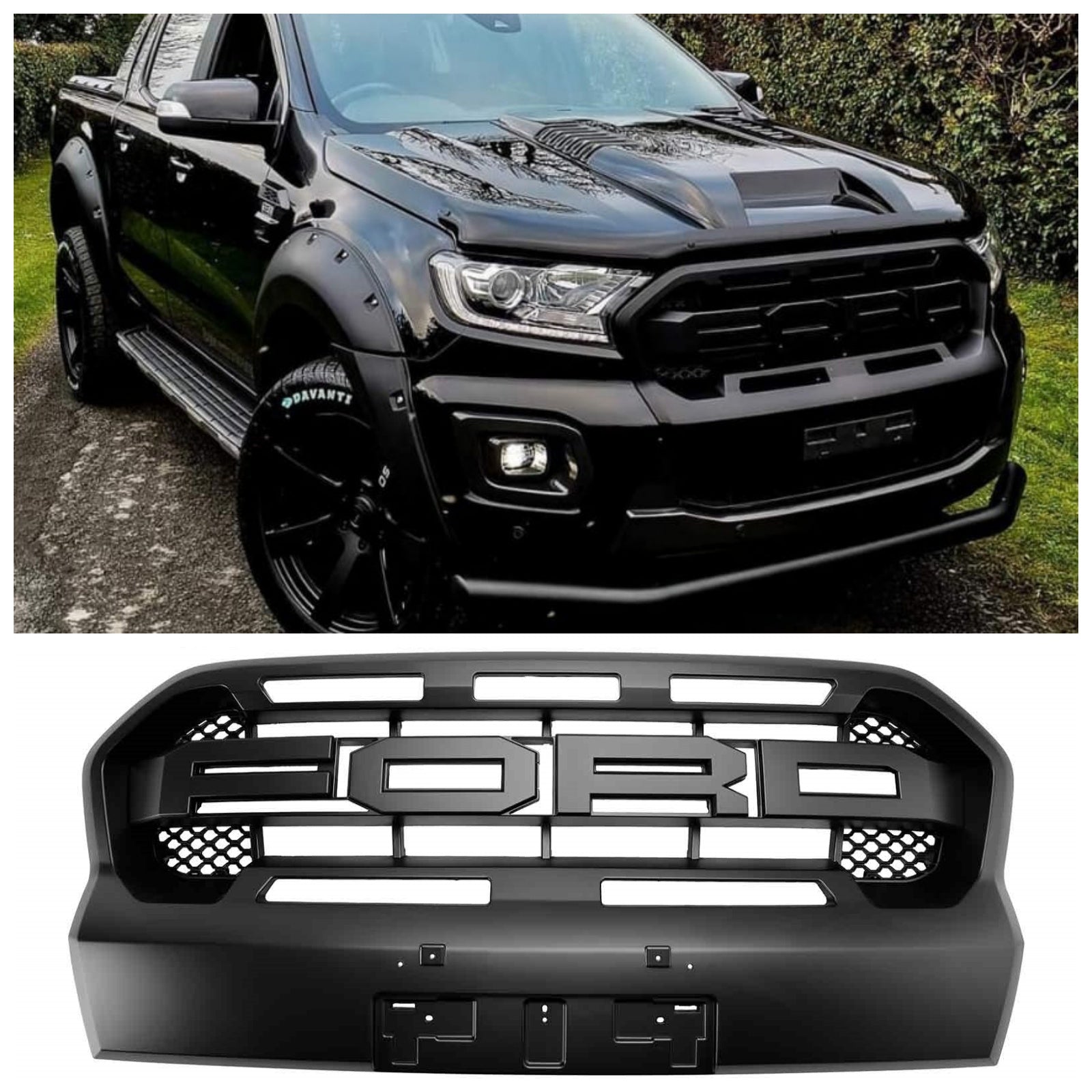 Zestaw przed Raptor dla Ford Ranger T8 2019-2023 ze zintegrowanymi światłami LED
