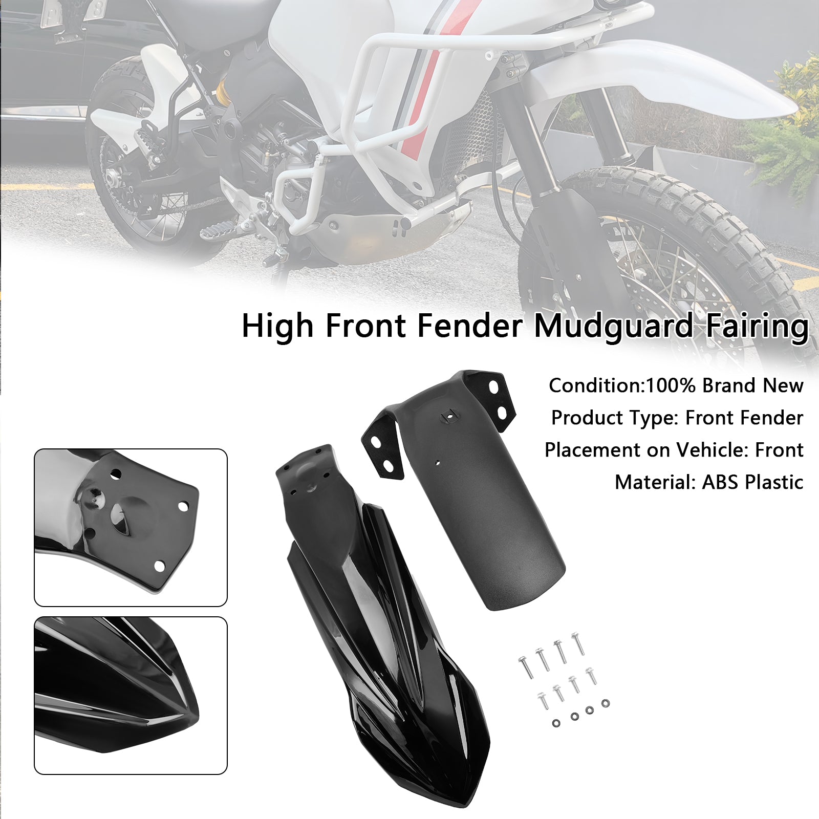 Garde-boue avant haut pour Yamaha Tenere 700 2019-2026 Black
