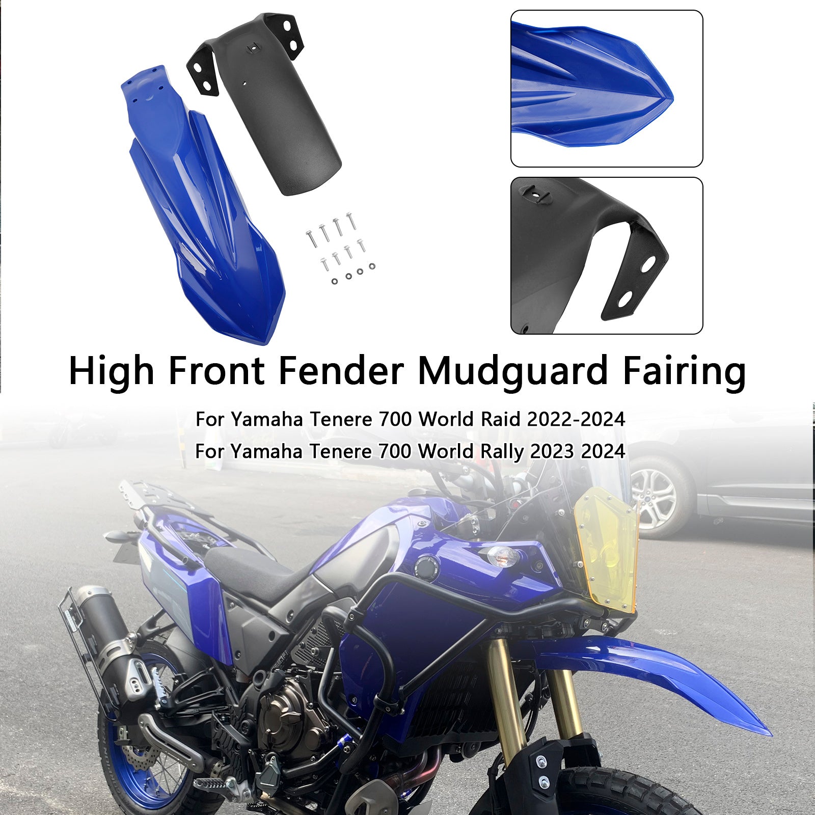 Garde-boue avant haut pour Yamaha Tenere 700 2019-2026 Blue