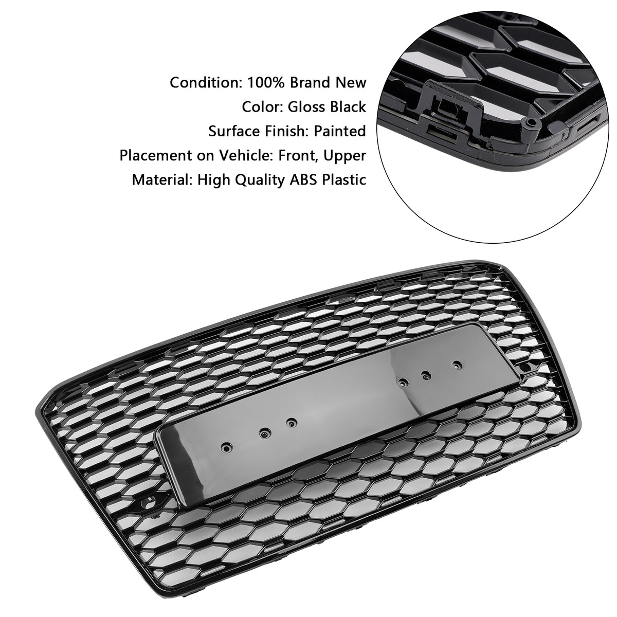 RS7 Style Honeycomb Sport Mesh Hex Grill Grille Pour Audi A7/S7 2012-2015 Black
