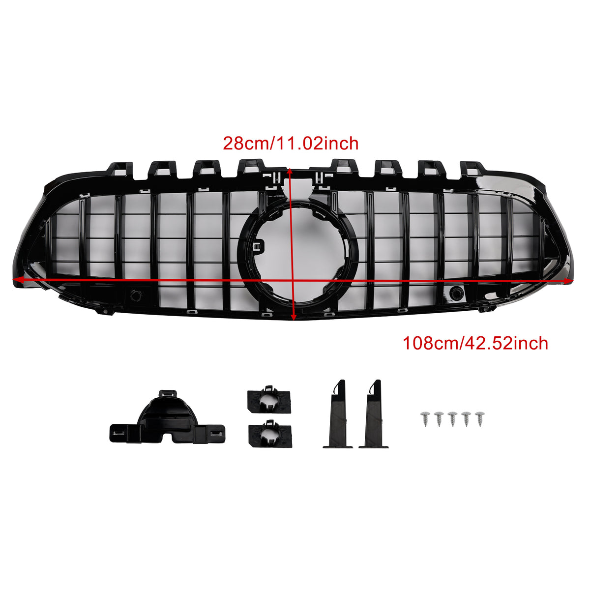 GT-Style Front Bumper Grille Grill Pour Mercedes Benz A-Class W177 2019-2023