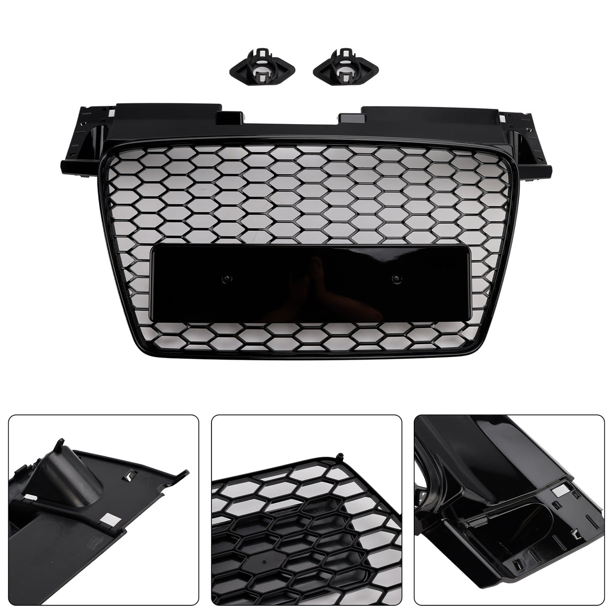 RS Style Front Honeycomb Grill Grille Pour Audi TT TTS 2006-2014 Gloss Black
