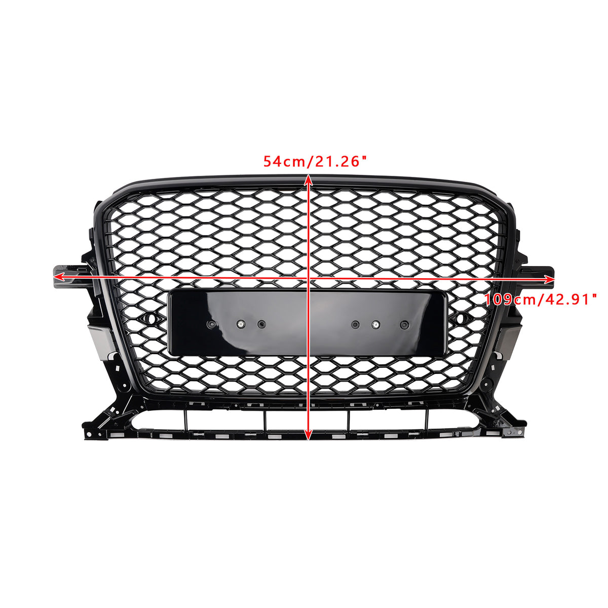 Griglia per paraurti anteriore a nido d'ape nera lucida per Audi Q5 2013-2017