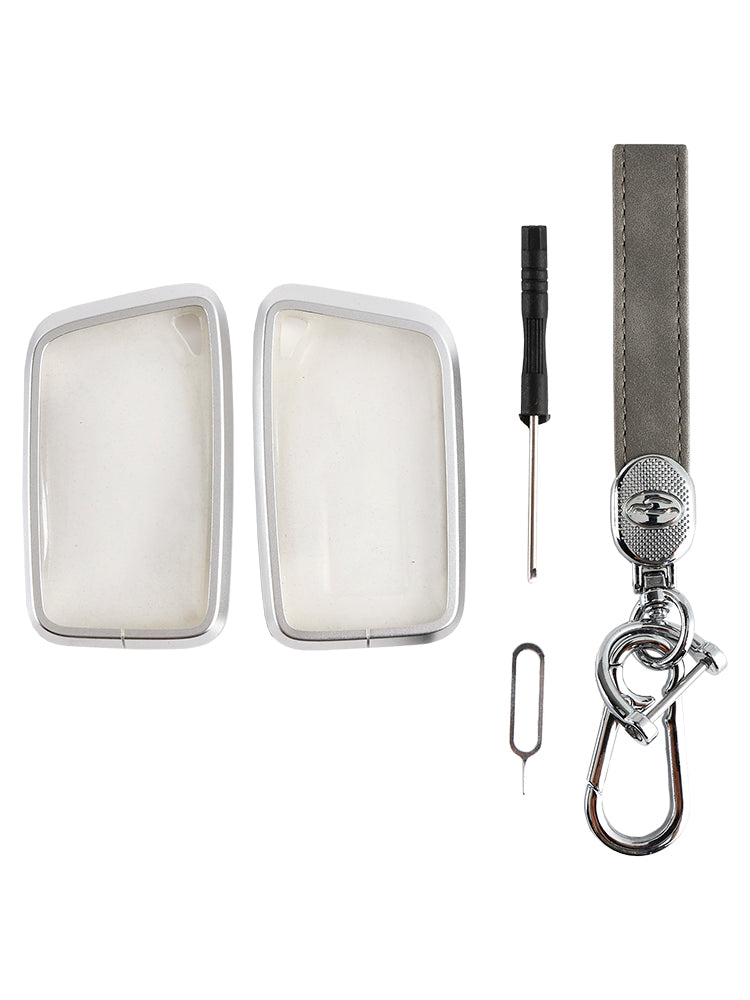 Coque de protection en alliage d'aluminium TPU souple pour clé de voiture Lexus IS GS ES RX, grise