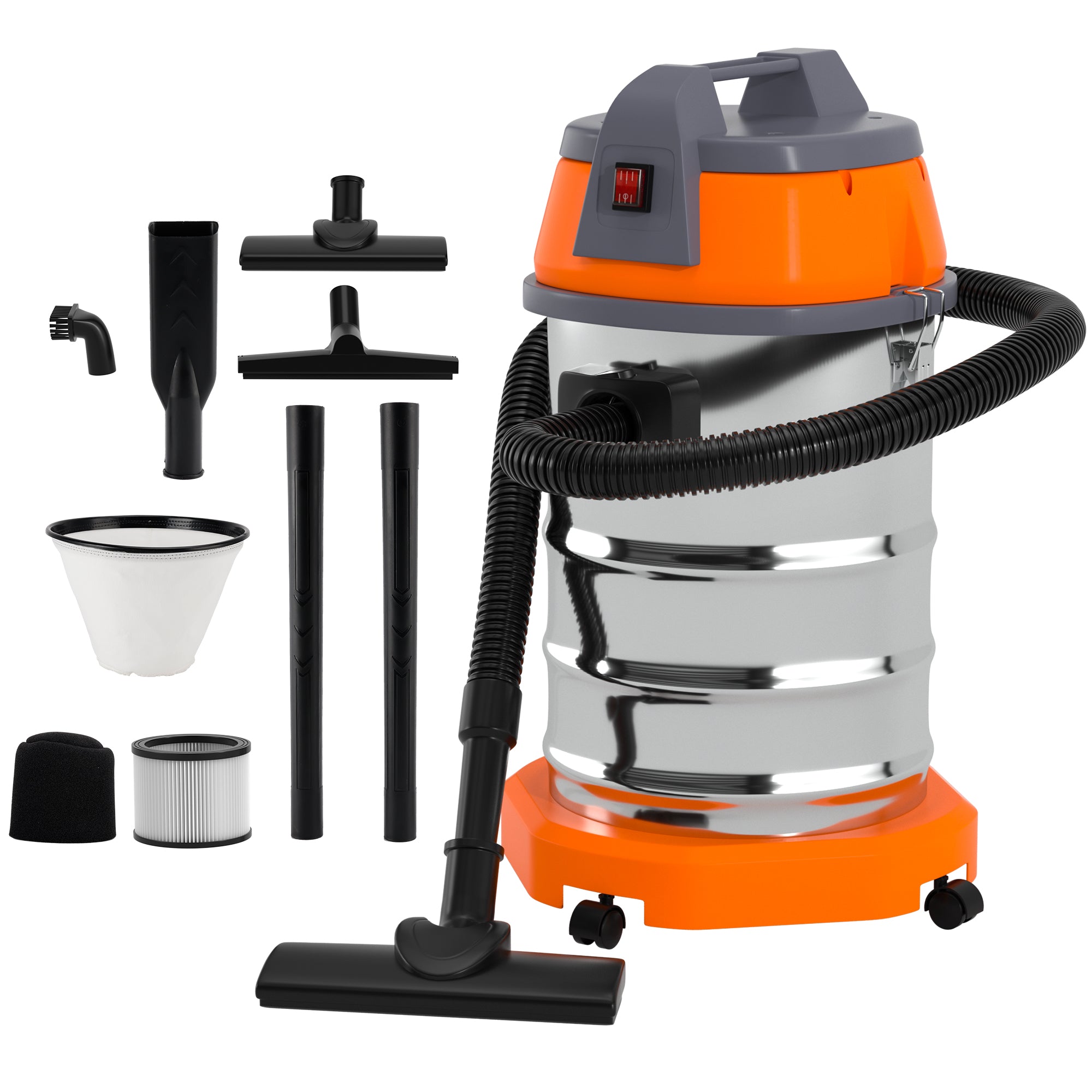 Aspiradora portátil de acero inoxidable para taller, 3200W, 3000W, 8 HP pico, para garaje, hogar, taller, coche