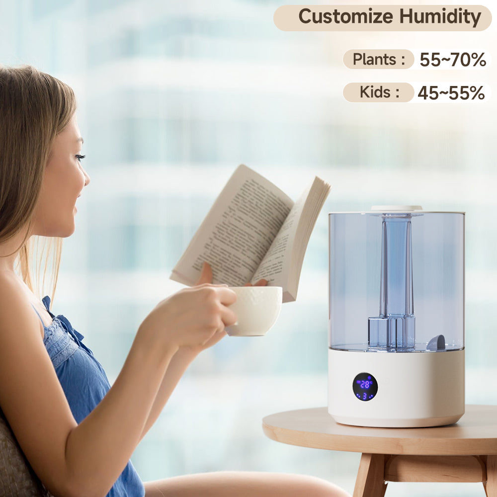 Humidificateur pour grande chambre (7,8L), avec stérilisation UV, diffuseur d'huiles essentielles