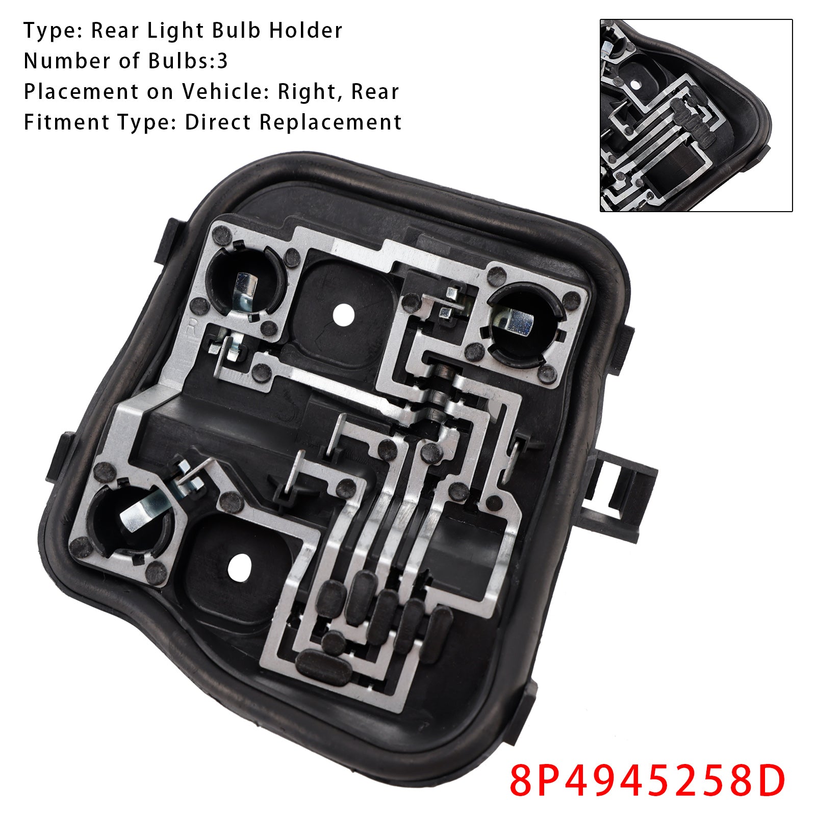 Podpora d&Žarnica desne zadnje luči Audi A3 Sportback 5-vratni 2009-2013 8P4945258D