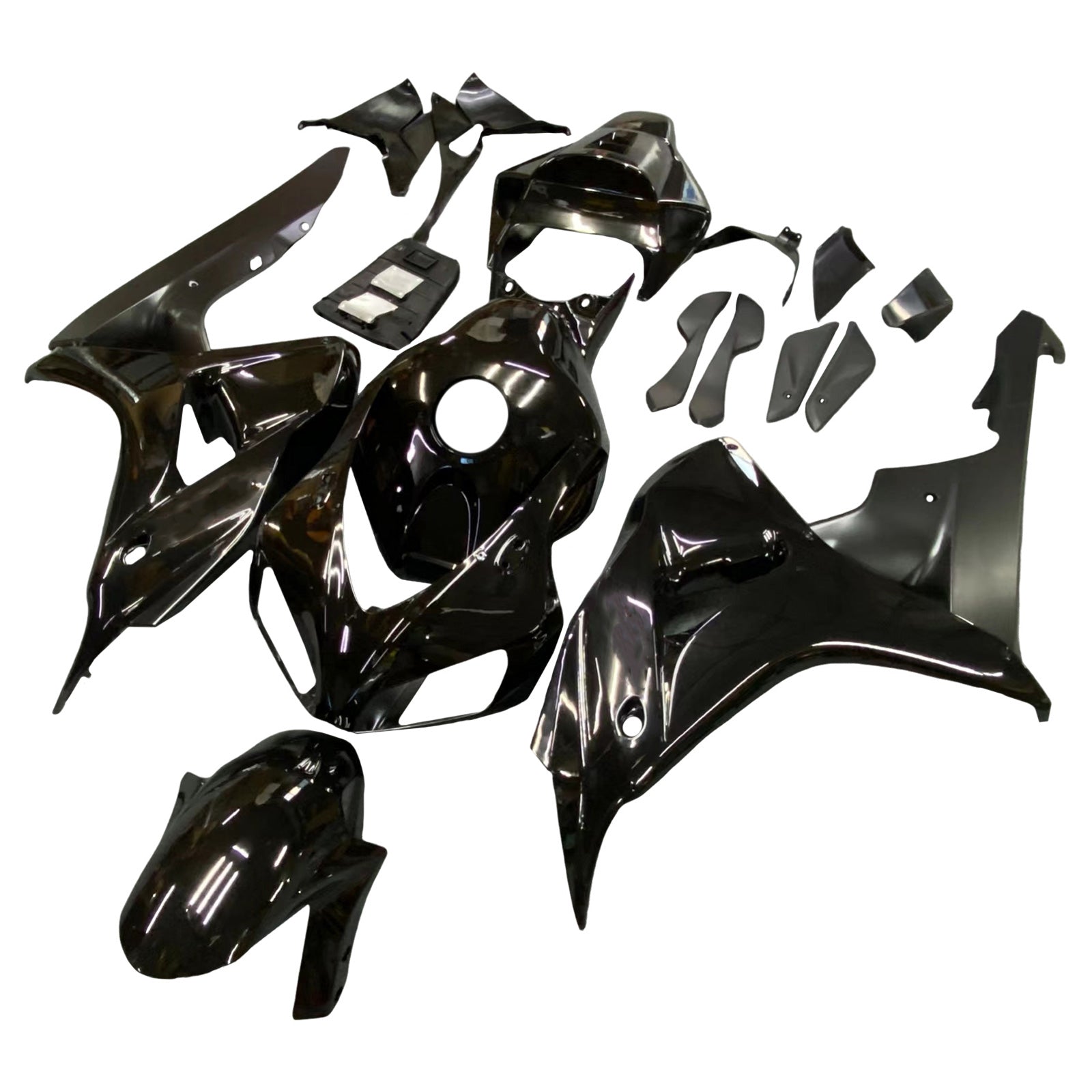 Kit de carénage complet en ABS injecté Noir Brillant pour Honda CBR1000RR 2006-2007