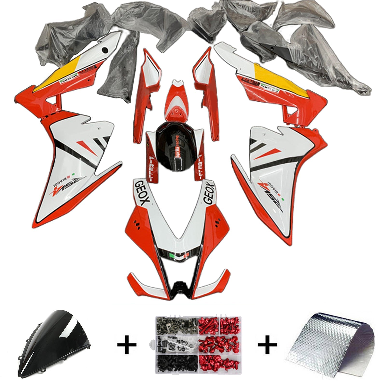 Amotopart Aprilia RSV4 1000 2009-2015 Kit carena carrozzeria in plastica ABS