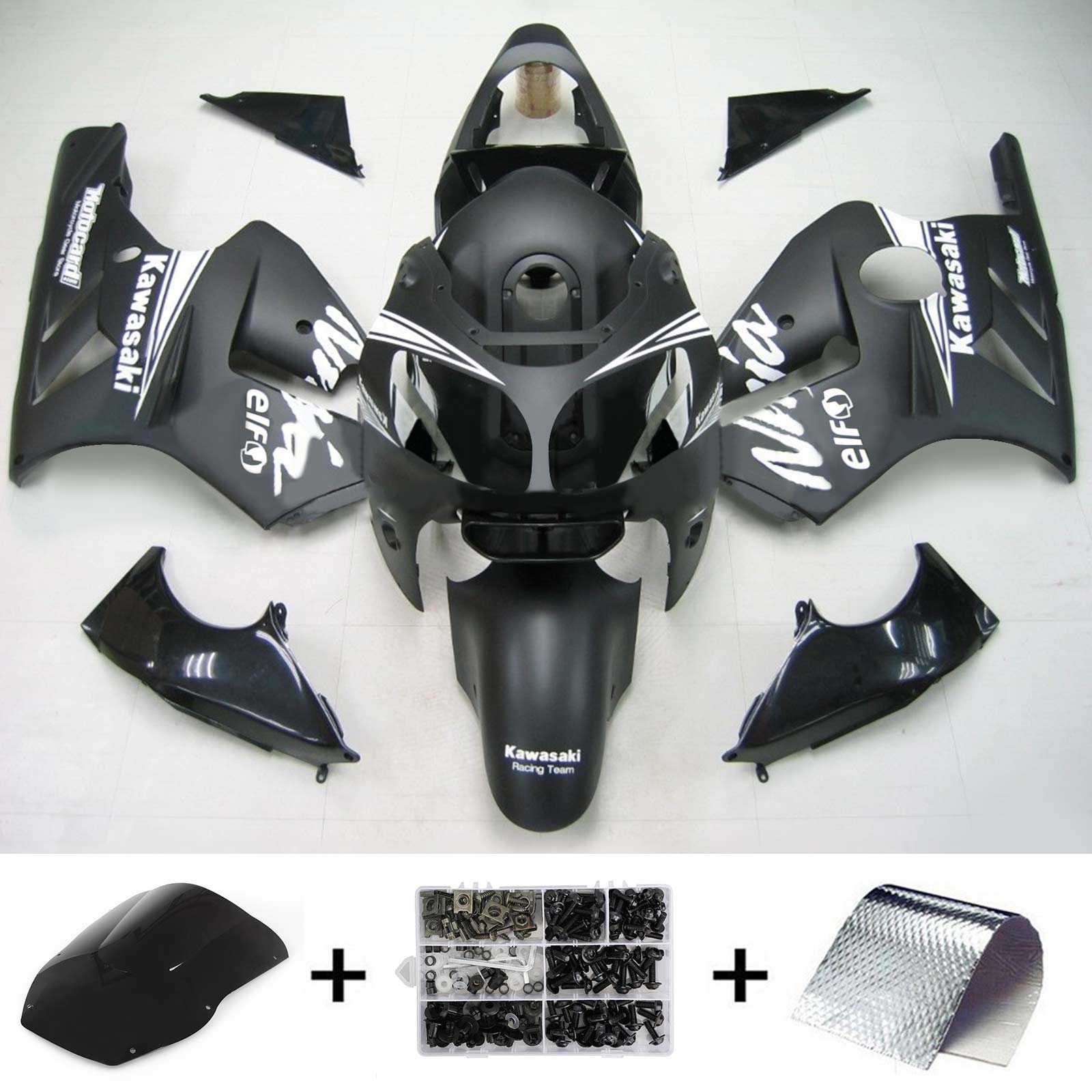 Kit carenatura iniezione plastica ABS per Kawasaki ZX12R 2000-2001 Fit