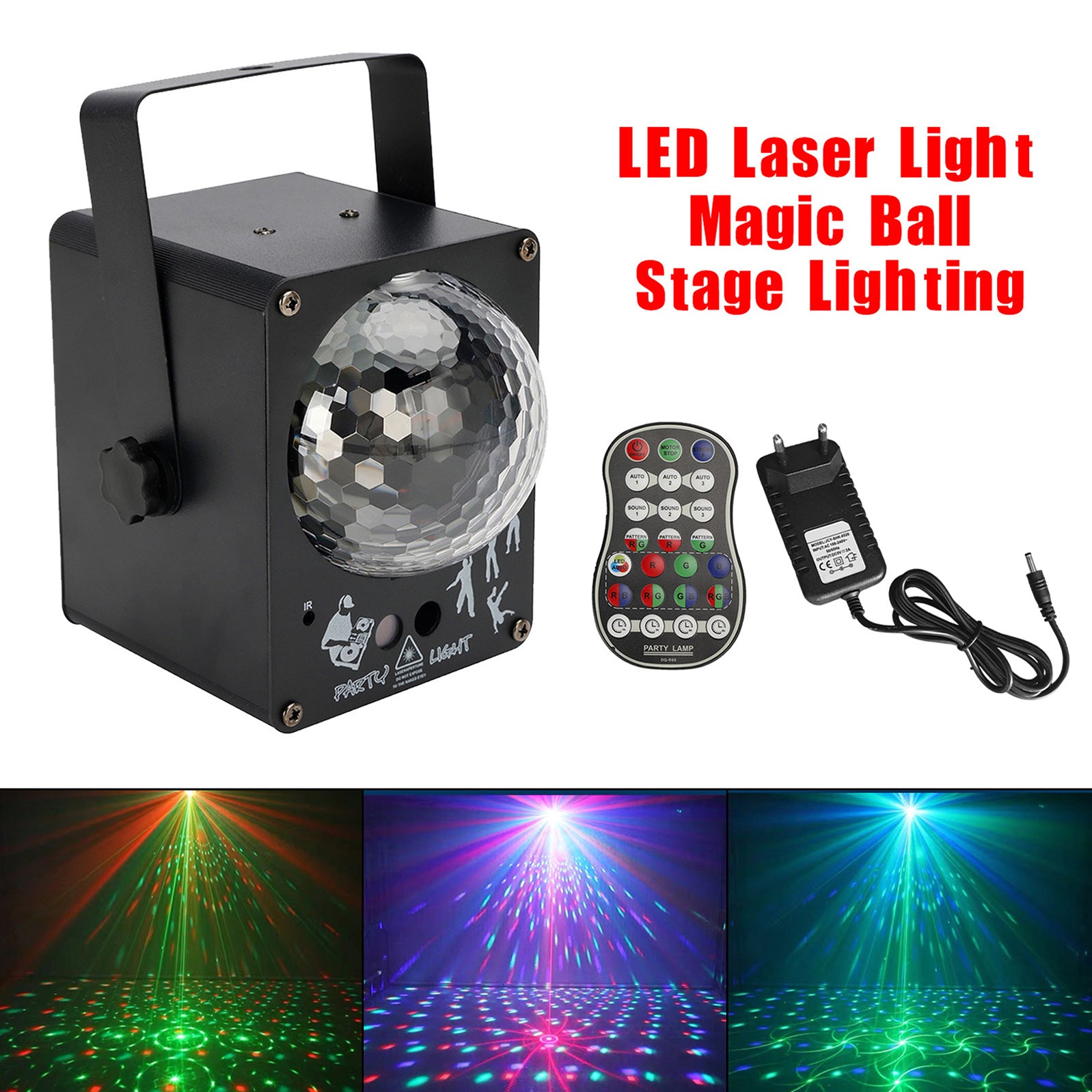 Lumière Laser LED RGB 60 Motifs Boule Magique Éclairage Scène DJ Disco Party