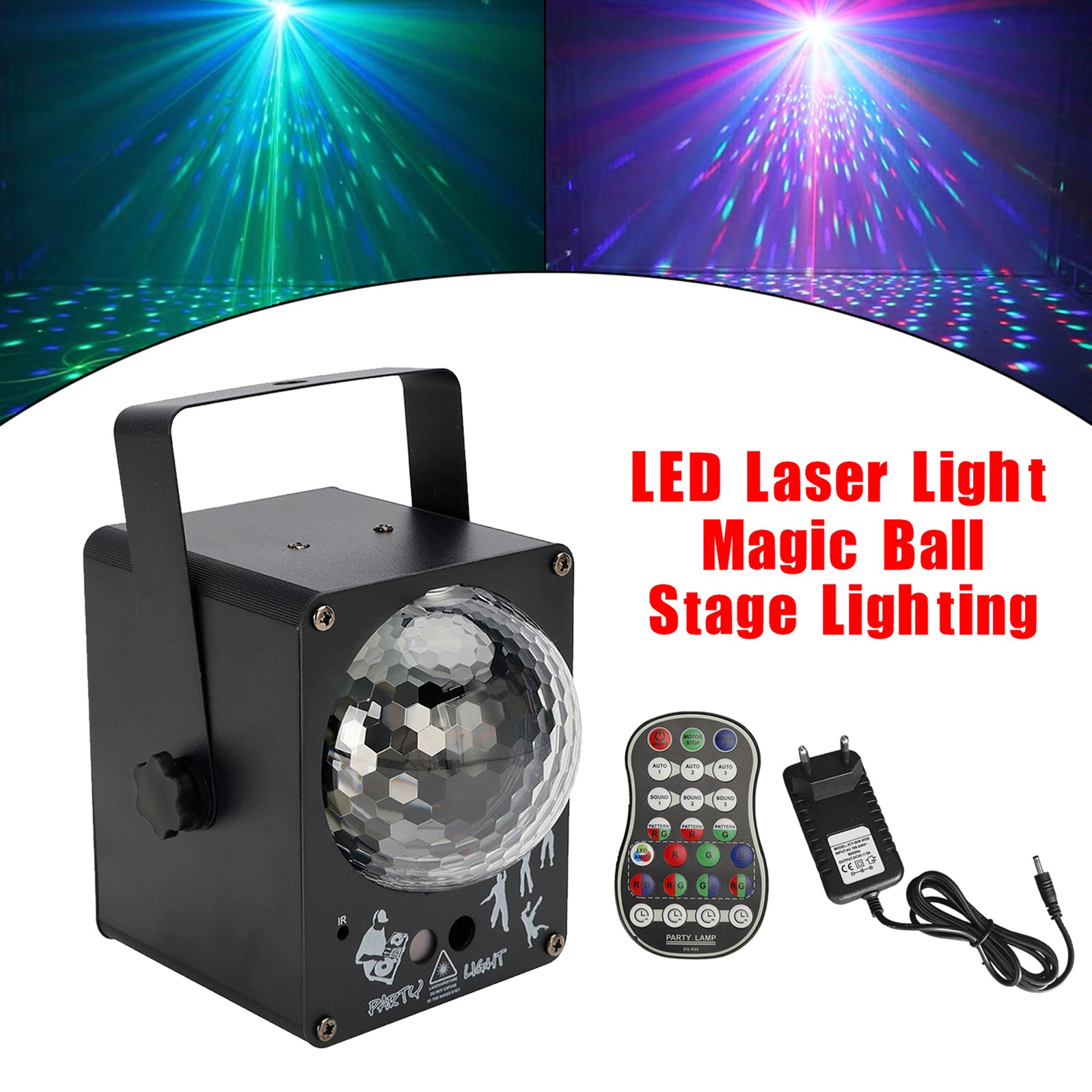 Lumière Laser LED RGB 60 Motifs Boule Magique Éclairage Scène DJ Disco Party