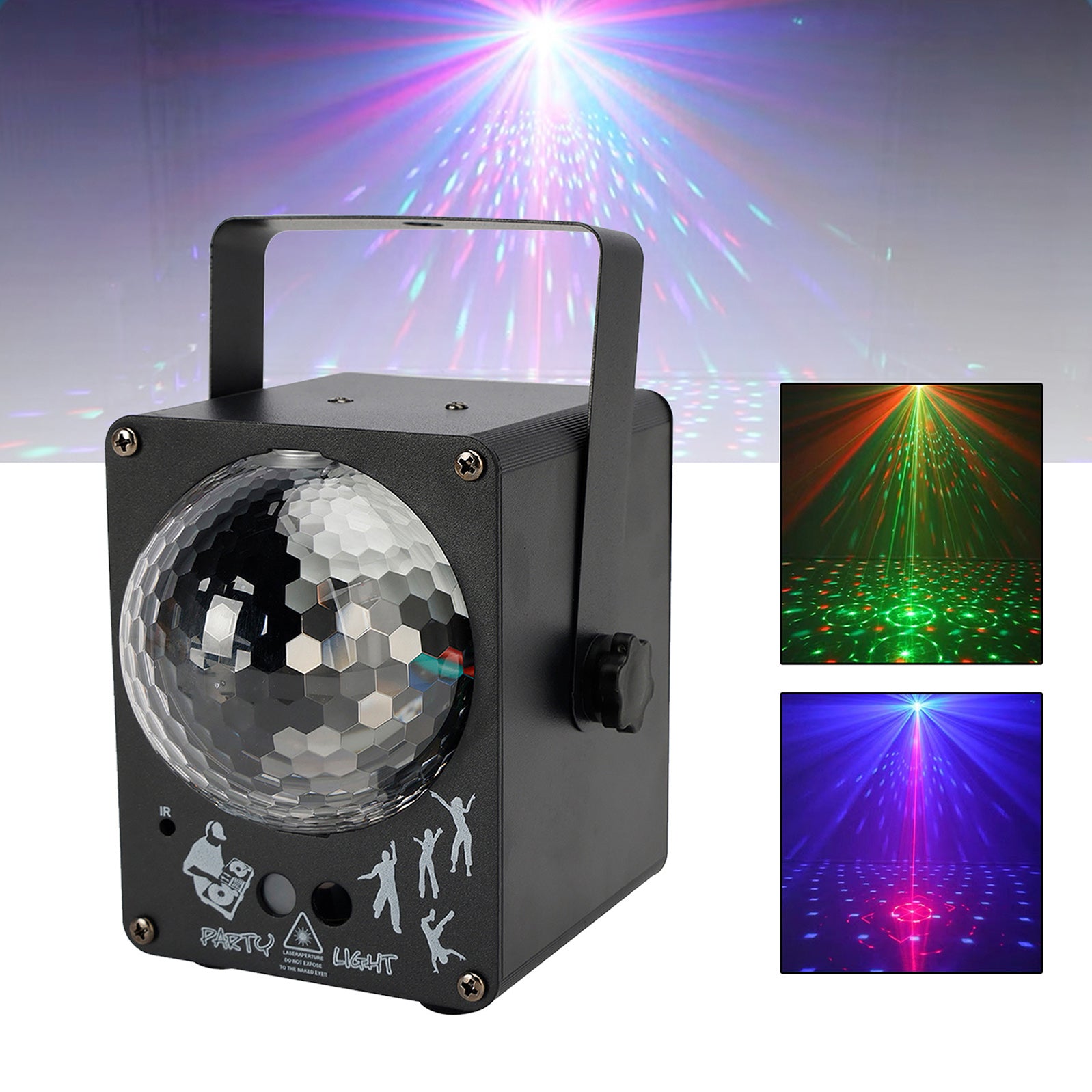 Lumière Laser LED RGB 60 Motifs Boule Magique Éclairage Scène DJ Disco Party