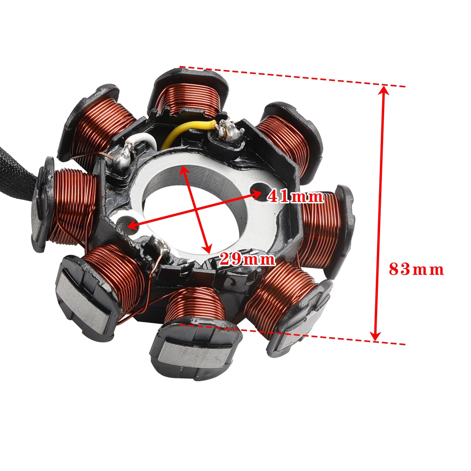 ESTATOR MOTOR GY6 8 BOBINAS 3 cables - Para Kymco Agility R10 R12, Dink 50, Fily LX, Vitality 4T, People S 50CC - Ref. 31120-LBD6-E0A