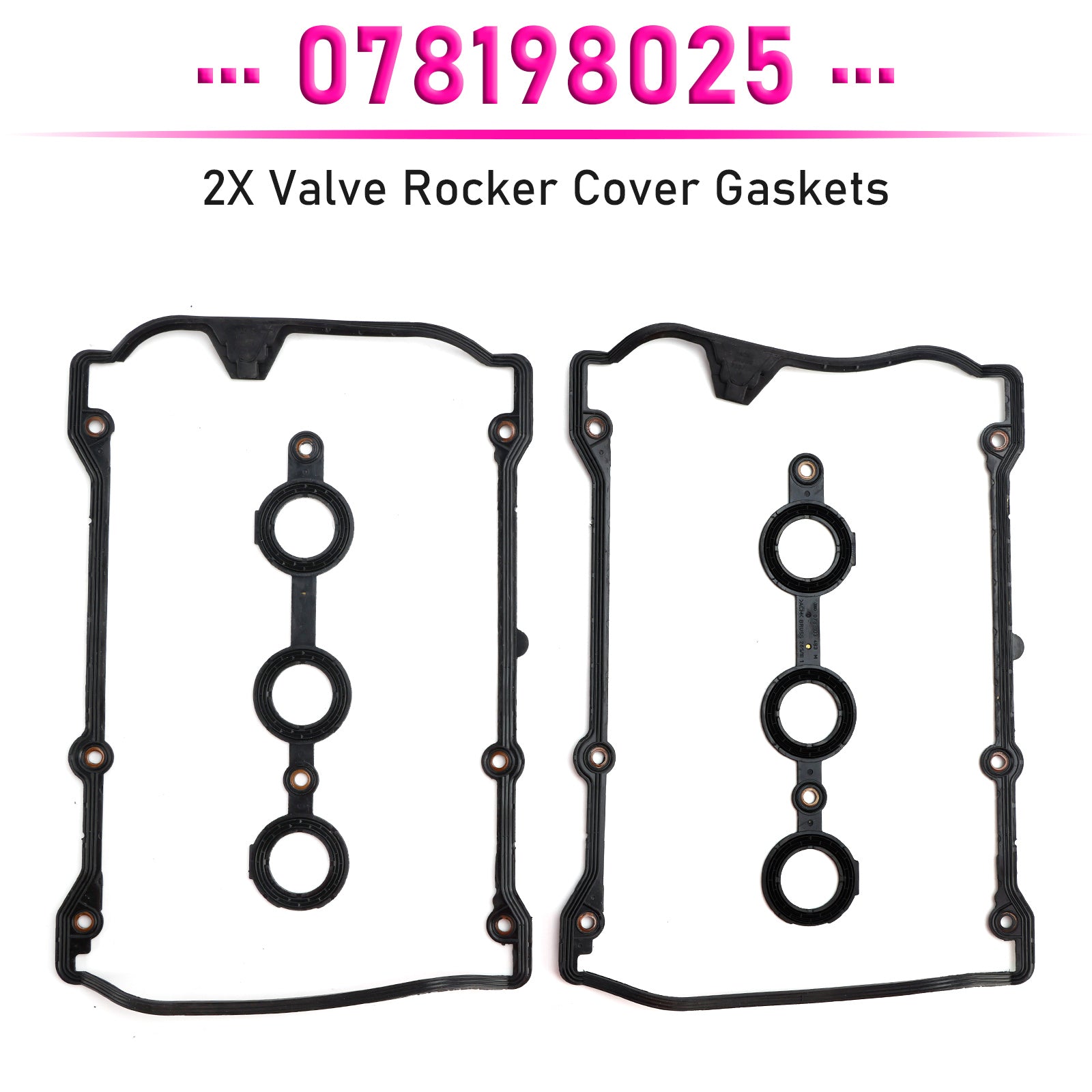 2X Valve Rocker Cover Gaskets pour VW Passat 2.8 2.7 2.4 Petrol 078198025