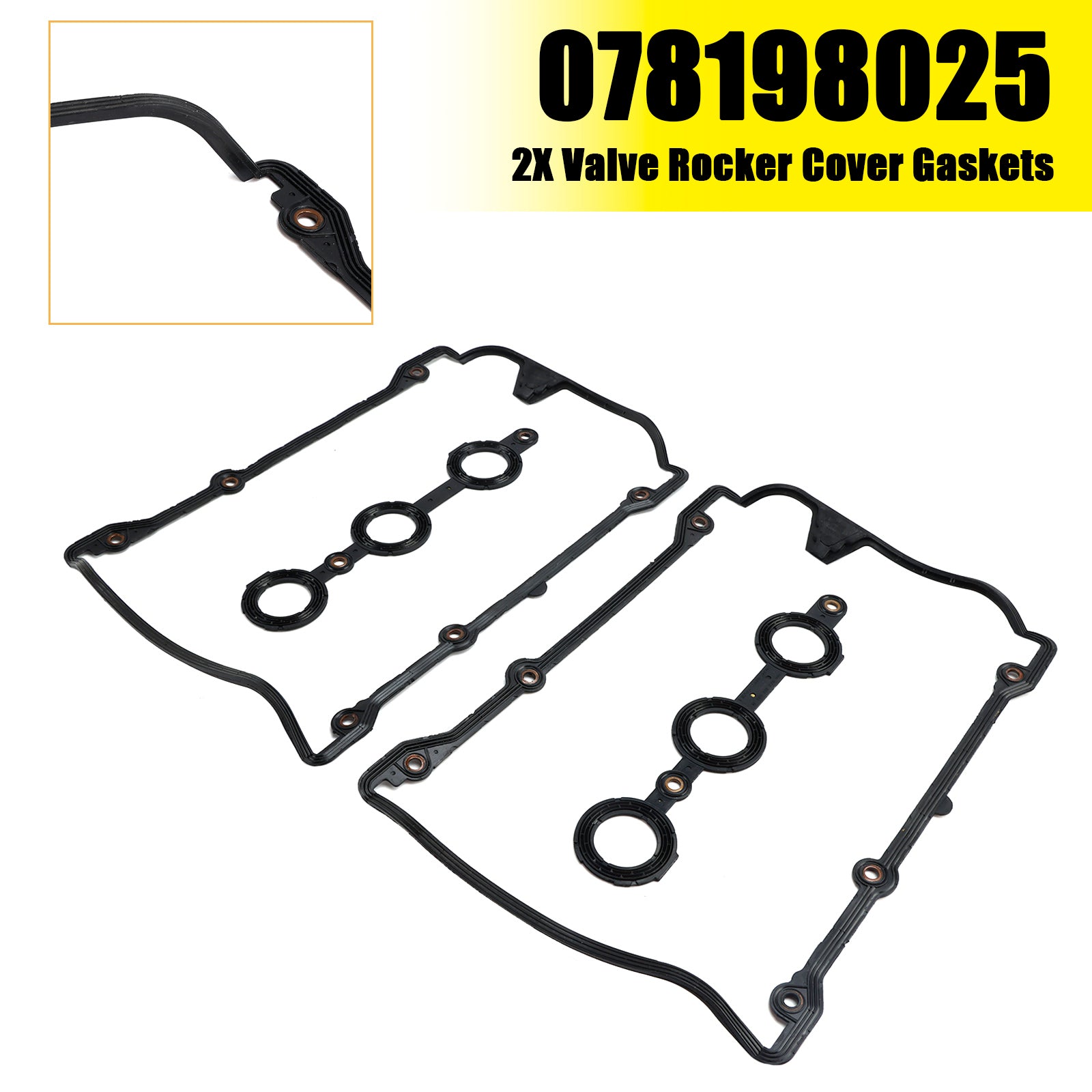 2X Valve Rocker Cover Gaskets pour VW Passat 2.8 2.7 2.4 Petrol 078198025