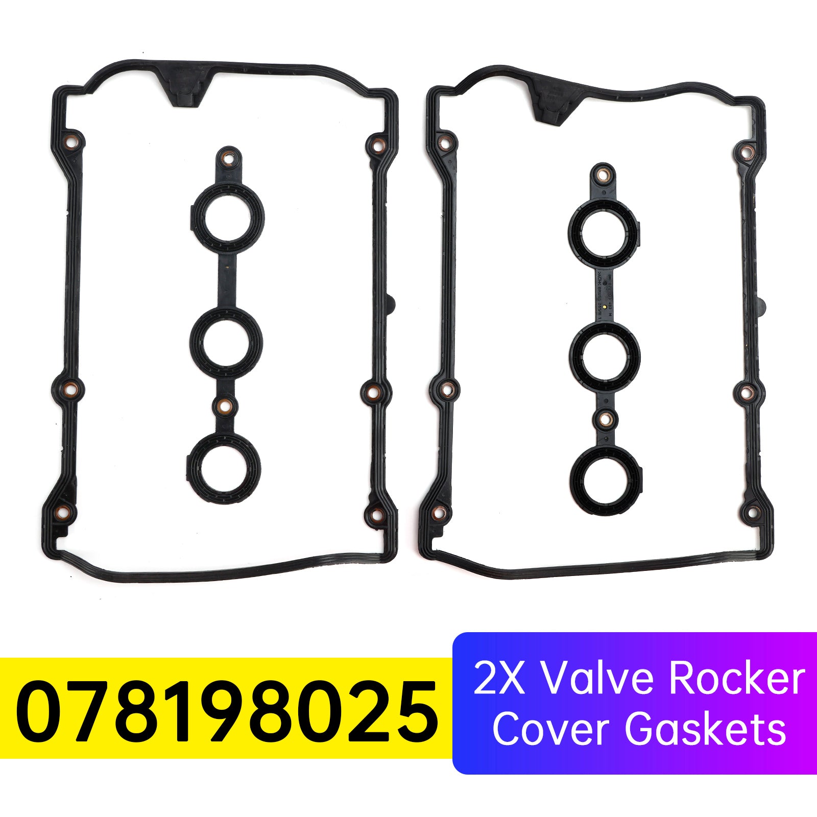 2X Valve Rocker Cover Gaskets pour VW Passat 2.8 2.7 2.4 Petrol 078198025