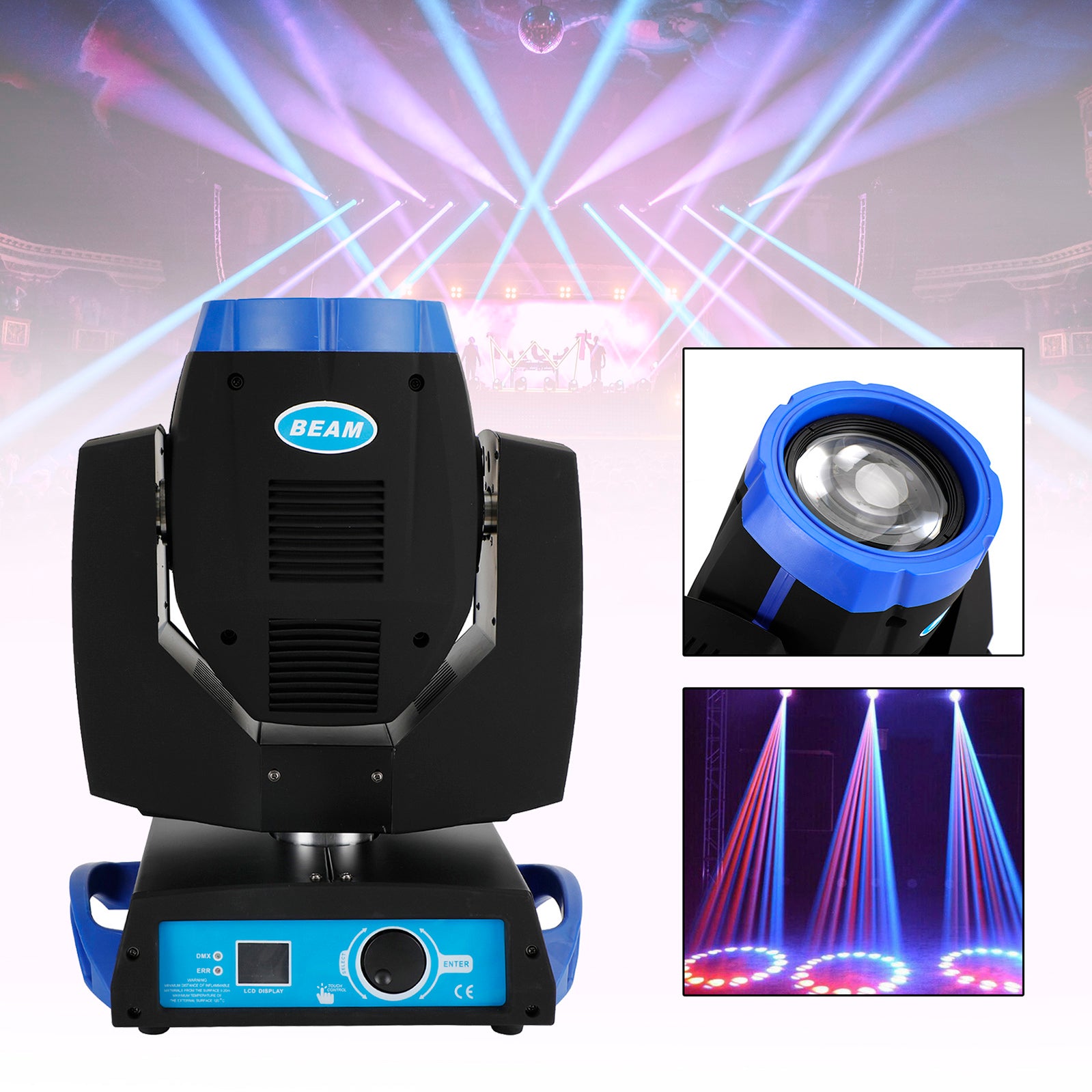 230W 7R Zoom Faisceau Tête Mobile Sharpy Light 8 Prism Strobe DMX 16Ch Blue