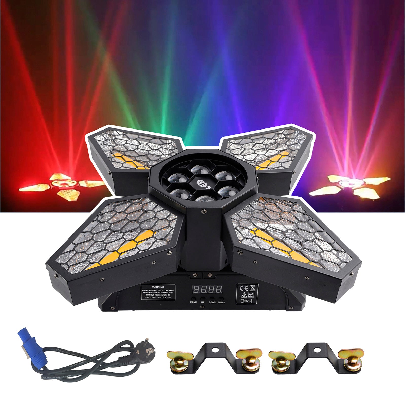 Projecteur Faisceau Zoom Abeille 4 Bras DMX Pour Scène Discothèque Bar Soirées