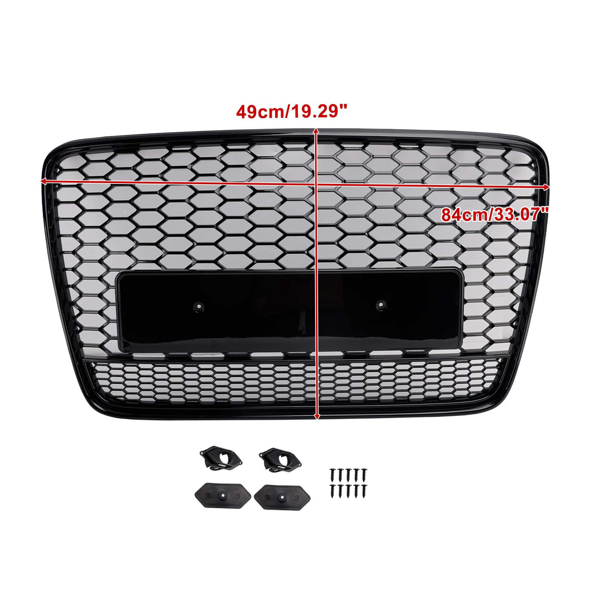 Gloss Black Front Bumper Radiator Vent Mesh Grill Grille Pour Audi Q7 2005-2015